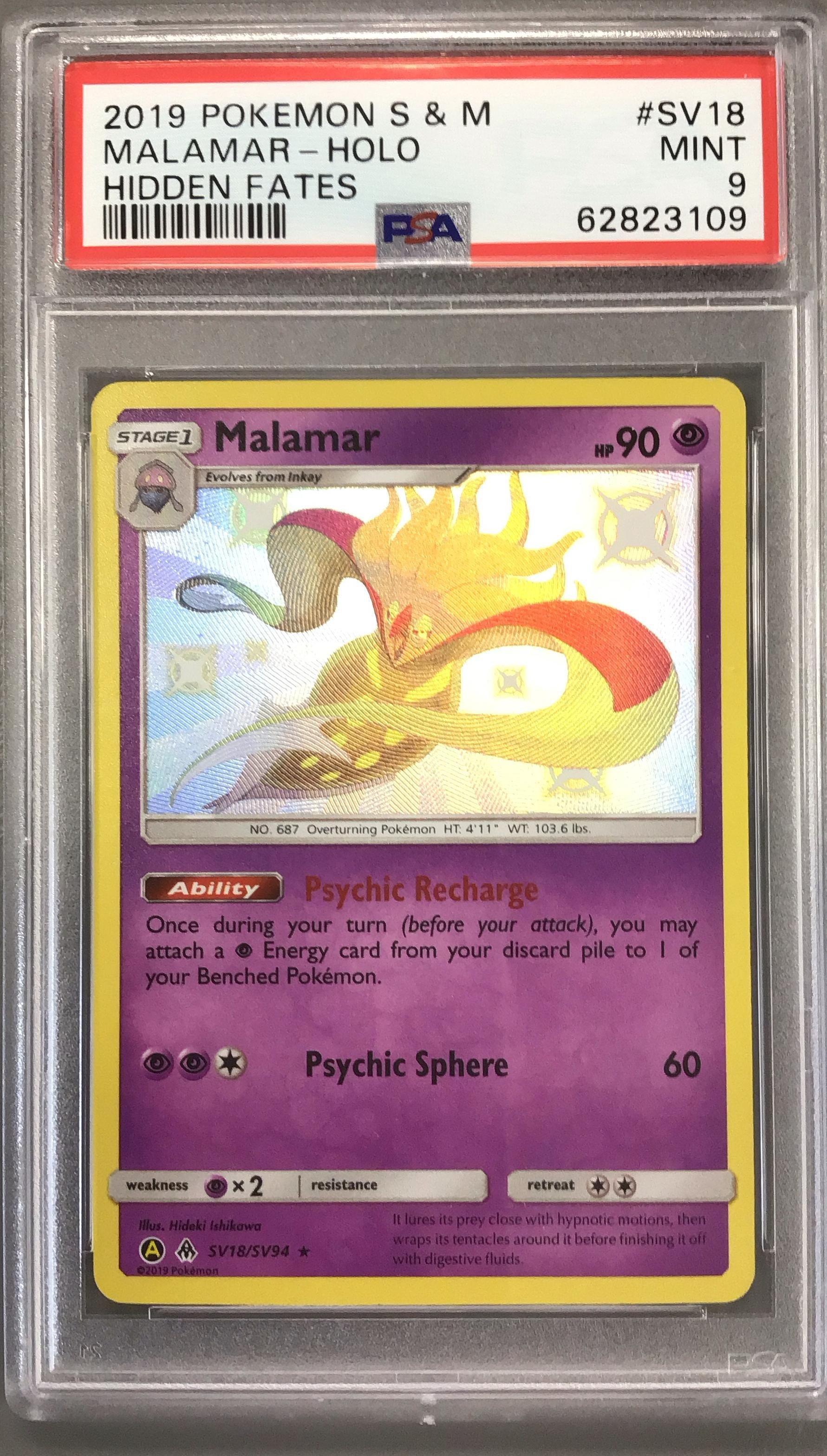 2019 Pokemon Sun & Moon Hidden Fates Sv18 Malamar-holo PSA 9 Graded Card |  GameStop