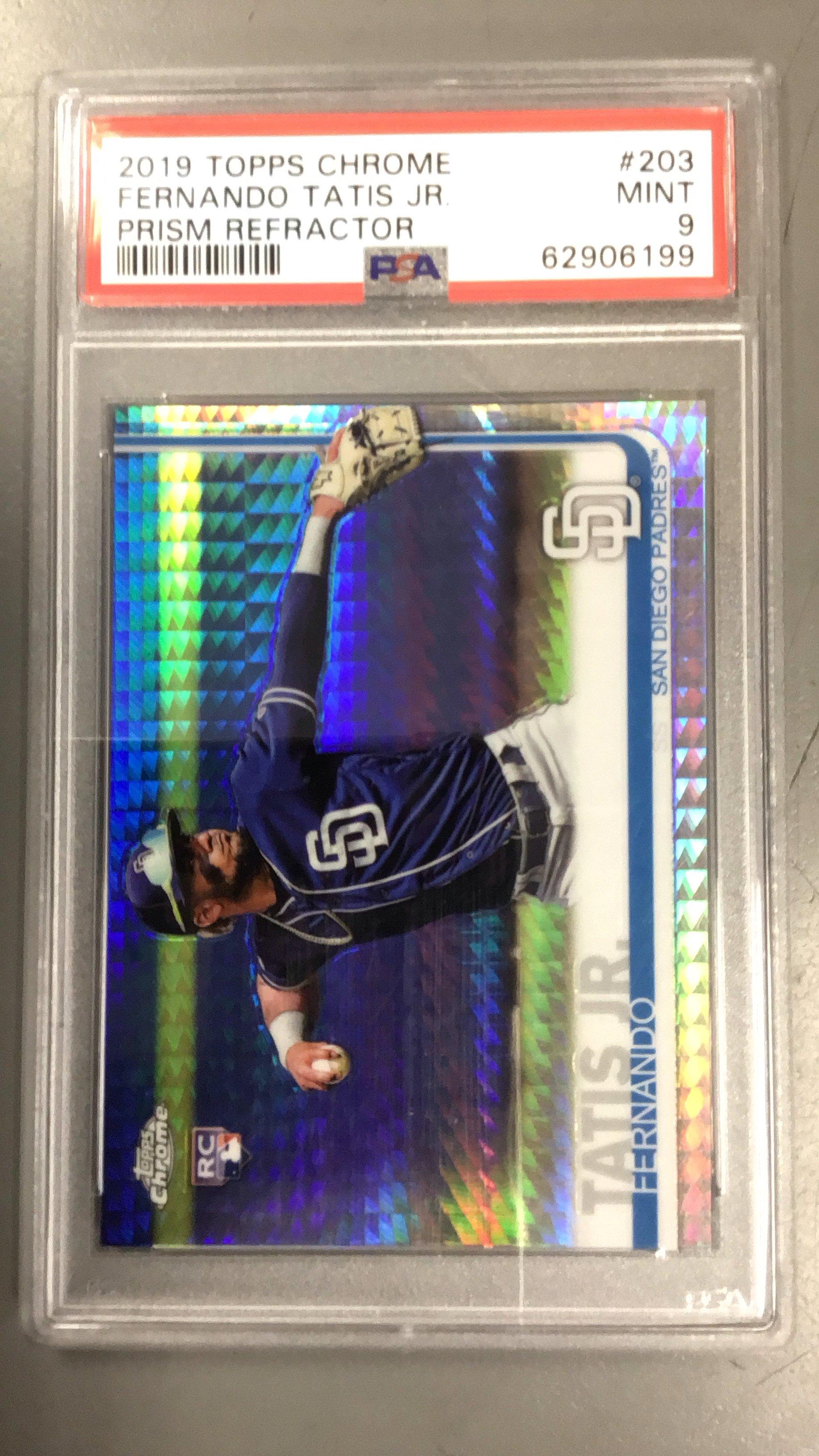 2019 Topps Chrome 203 Fernando Tatis Jr. Prism Refractor PSA 9