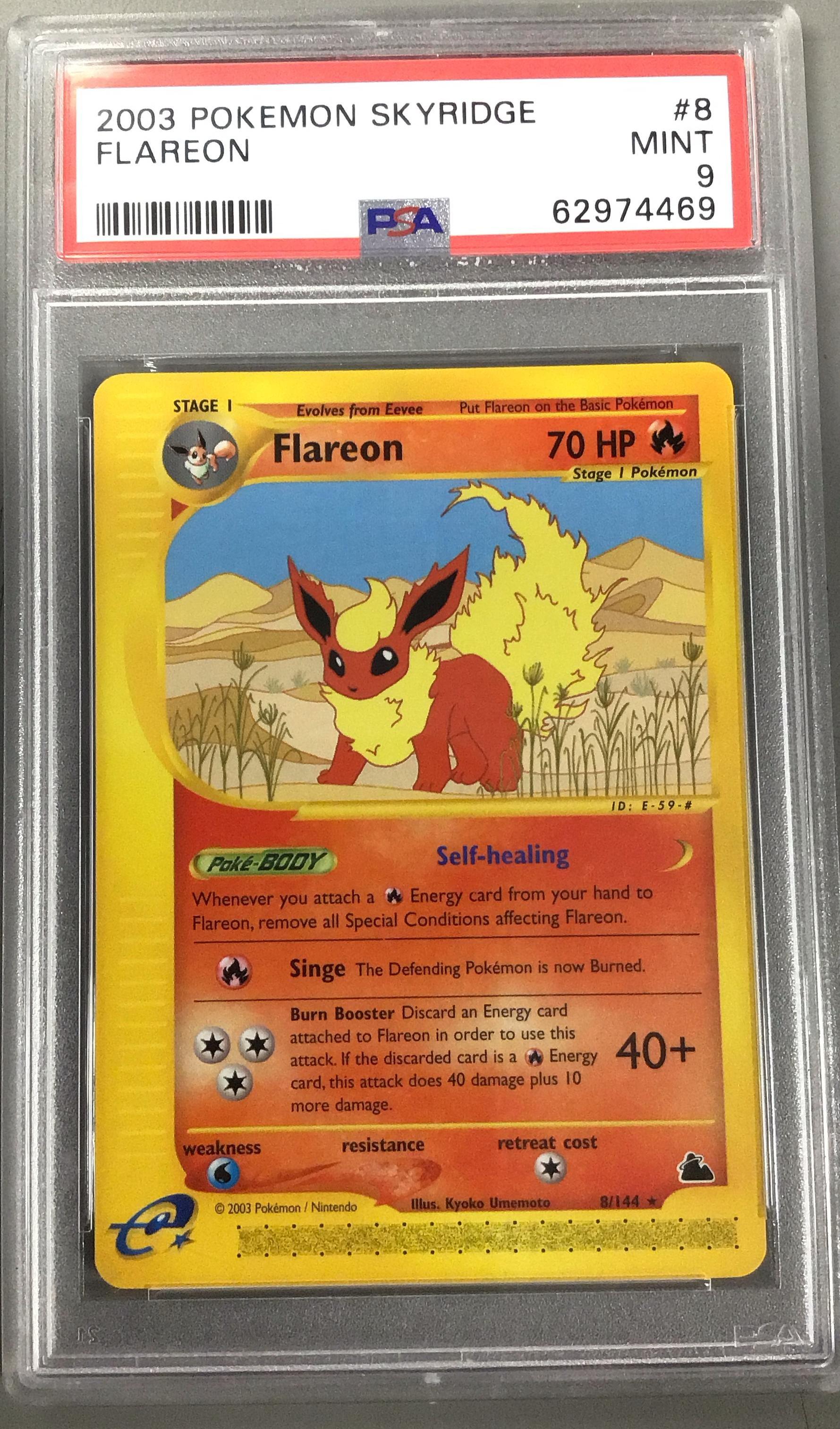 2003 Pokemon Skyridge 8 Flareon PSA 9