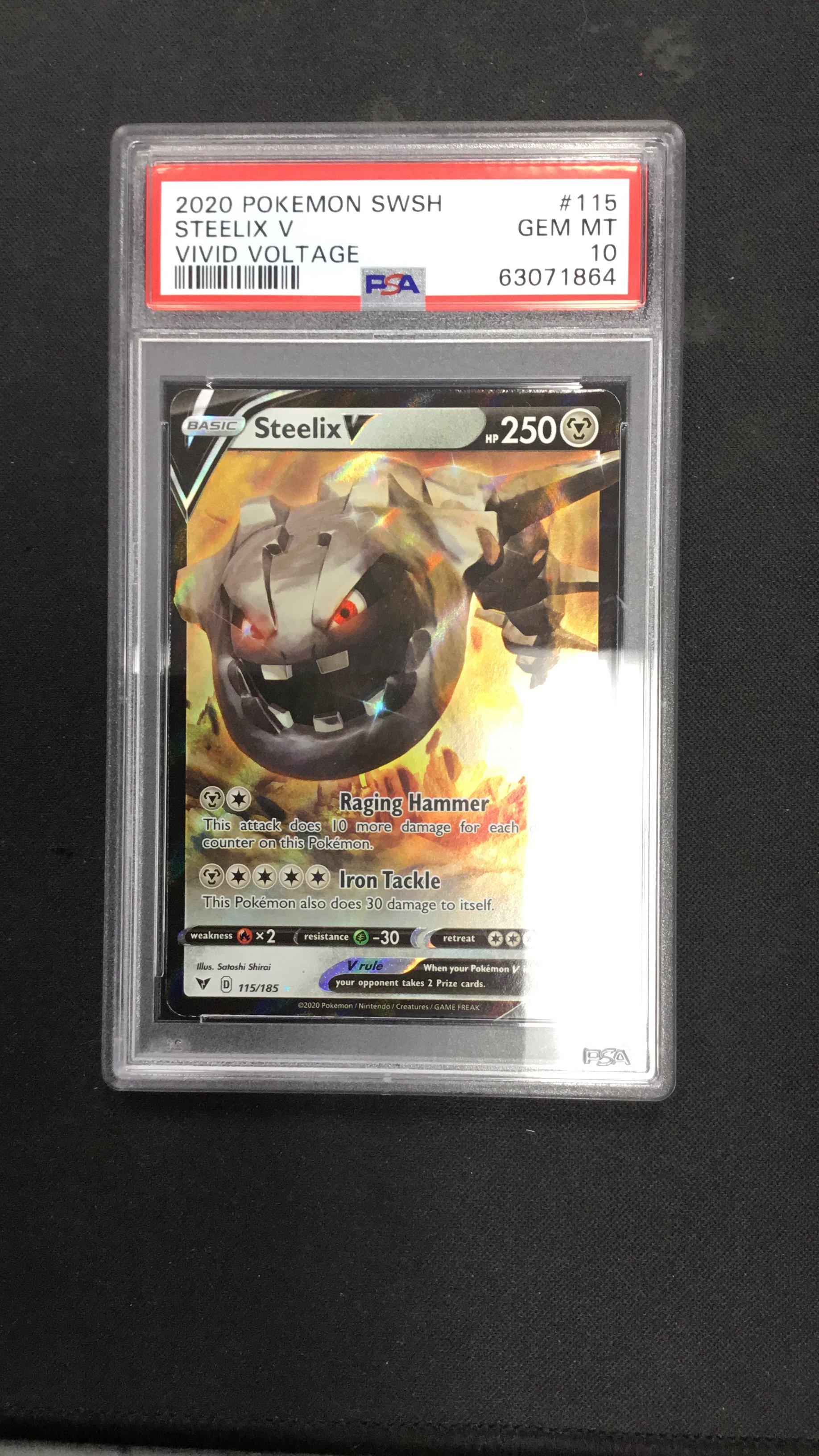 2020 Pokemon Sword & Shield Vivid Voltage 115 Steelix V PSA 10