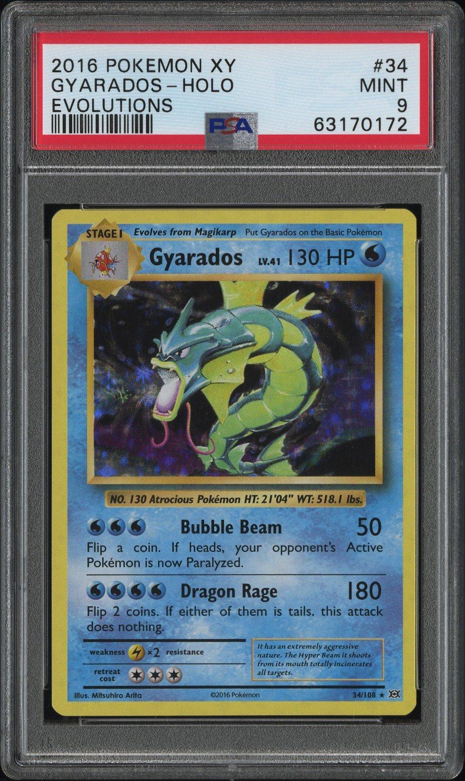 2016 Pokemon Xy Evolutions 34 Gyarados PSA 9 | GameStop