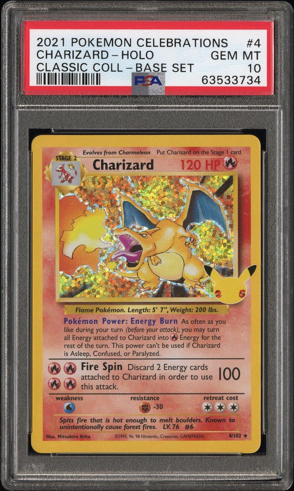 2021 Pokemon Celebrations Classic Collection 4 Charizard-holo PSA
