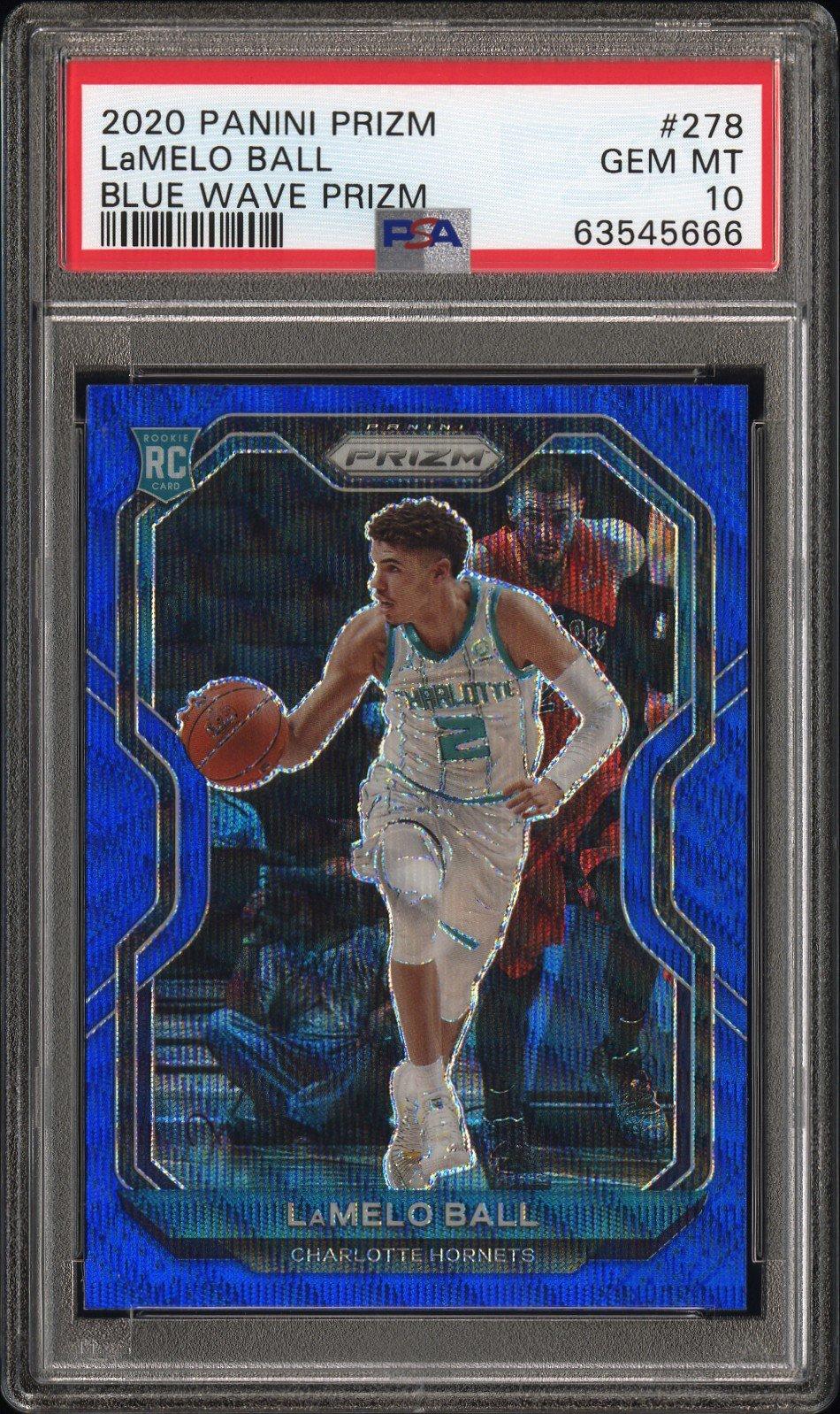 2020 Panini Prizm 278 Lamelo Ball Blue Wave Prizm PSA 10 Graded