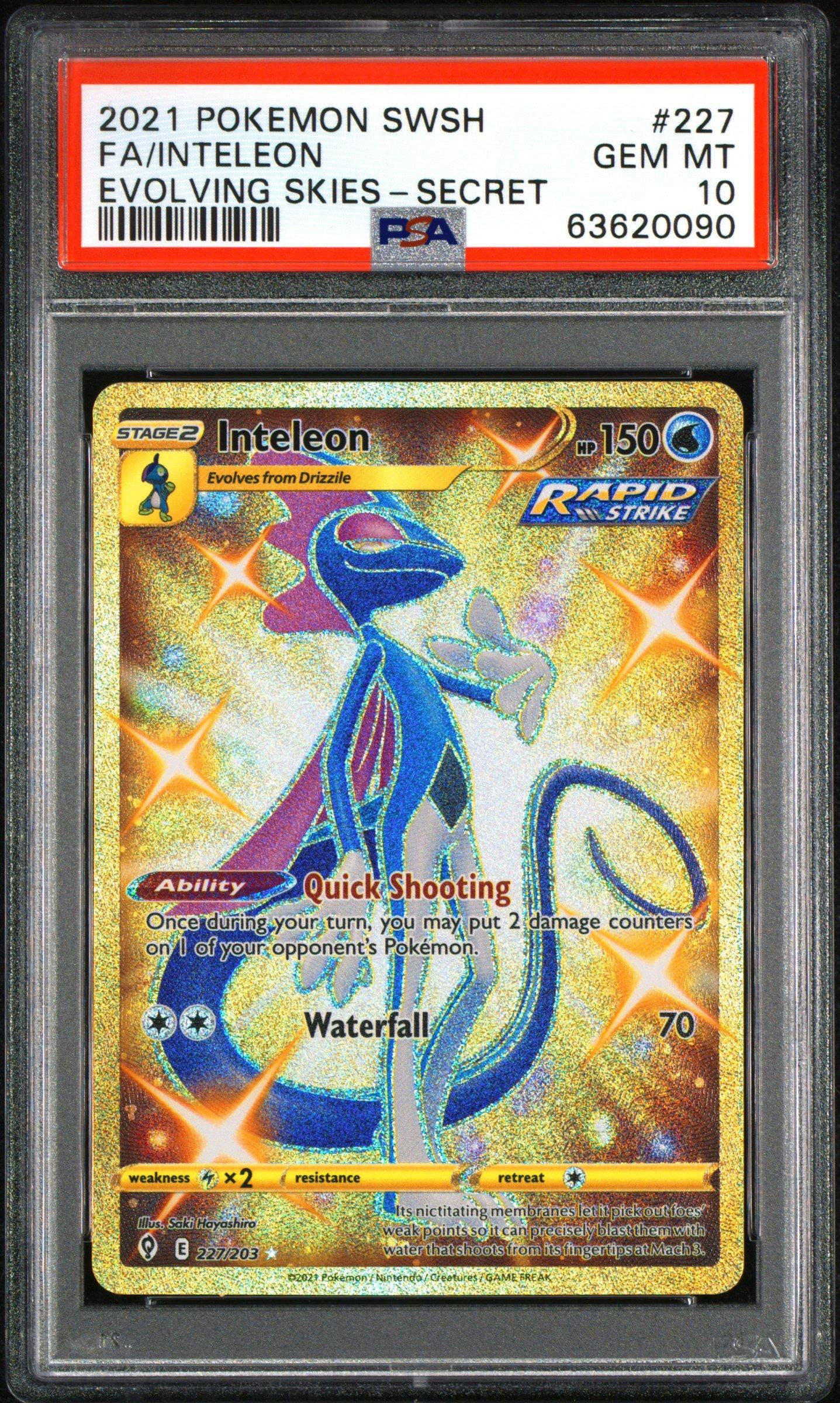 2021 Pokemon Sword & Shield Evolving Skies 227 Full Art/inteleon Secret PSA