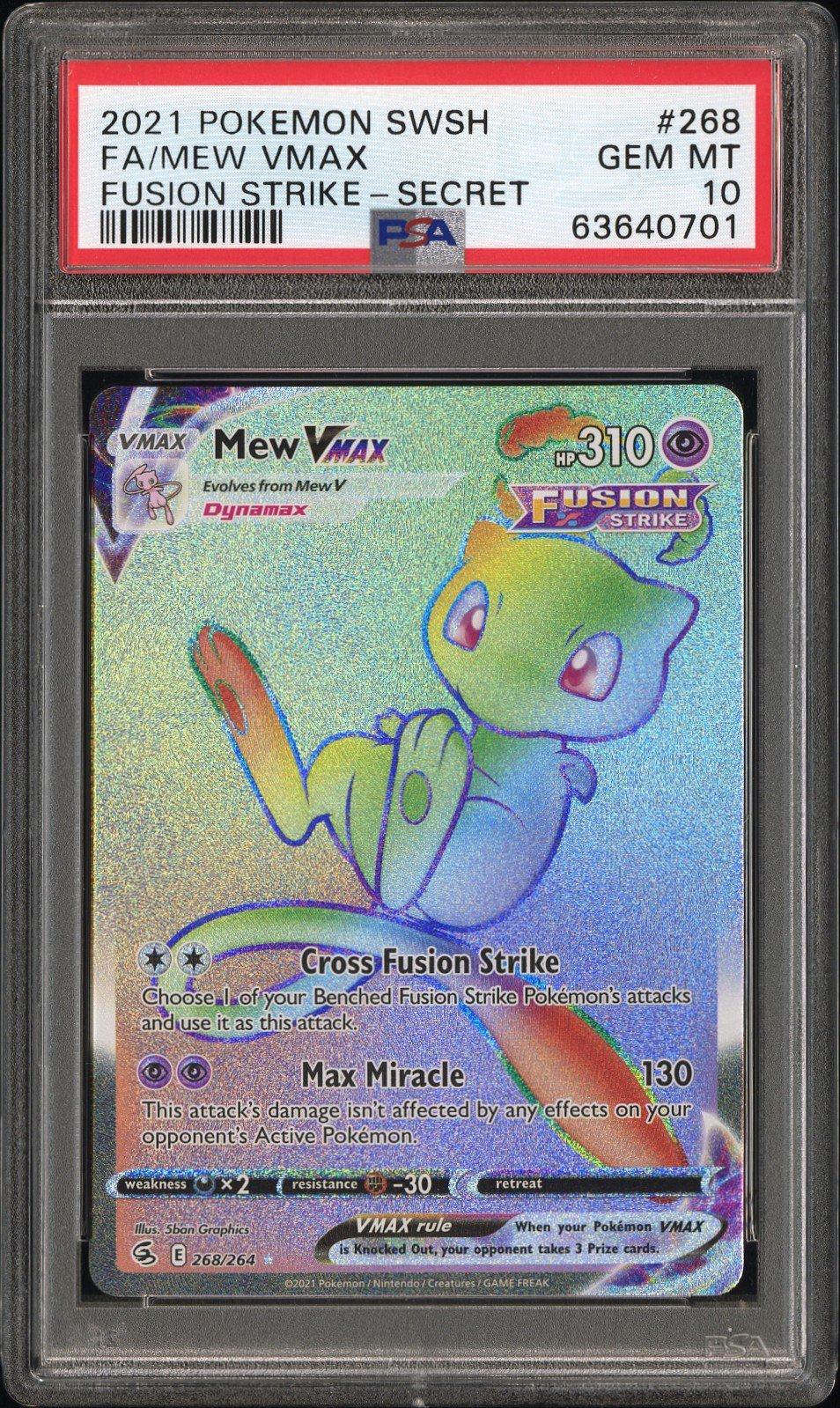 2021 Pokemon Sword & Shield Fusion Strike Full Art/mew Vmax Secret PSA