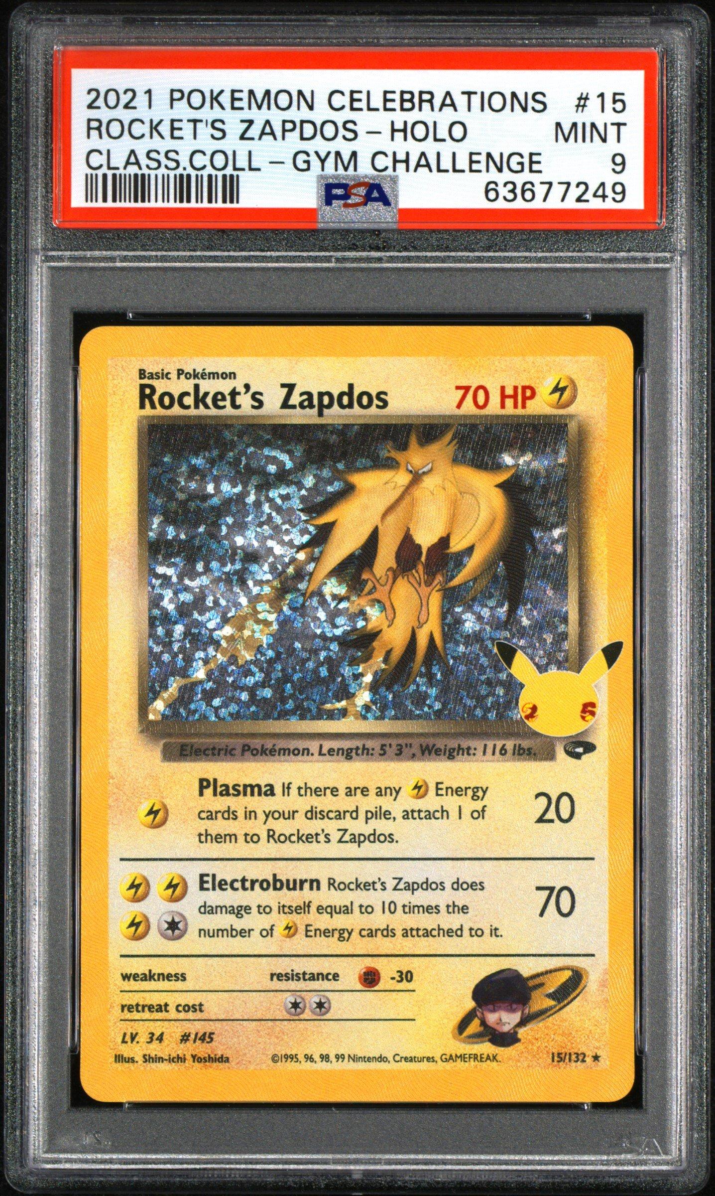 2021 Pokemon Celebrations Classic Collection 15 Rocket's Zapdos-holo PSA