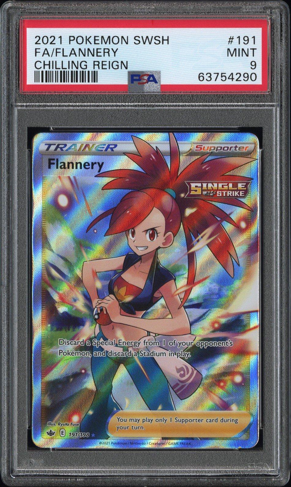 2021 Pokemon Sword & Shield Chilling Reign 191 Full Art/flannery PSA