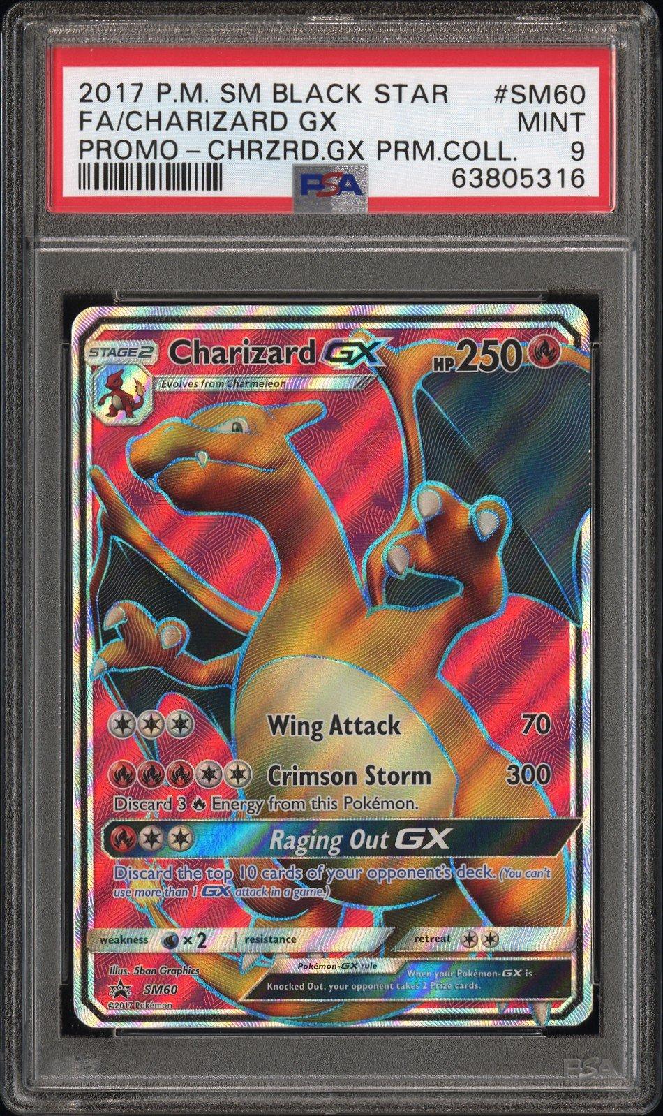 2017 Pokemon Sm Black Star Promo Sm60 Full Art/charizard Gx