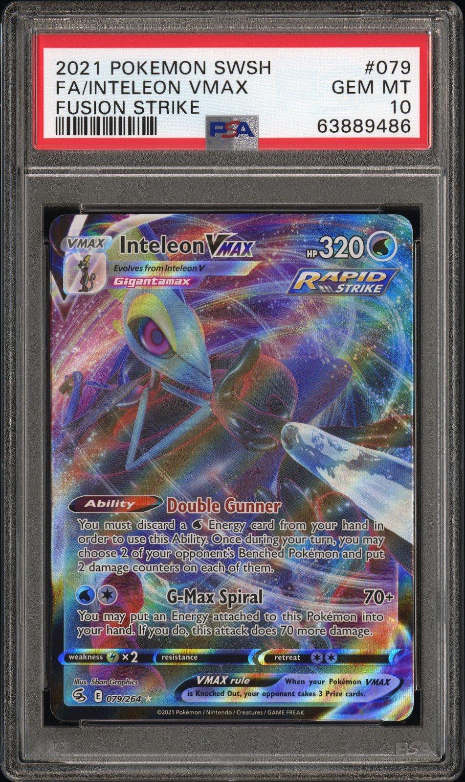 2021 Pokemon Sword & Shield Fusion Strike 079 Full Art/inteleon Vmax ...