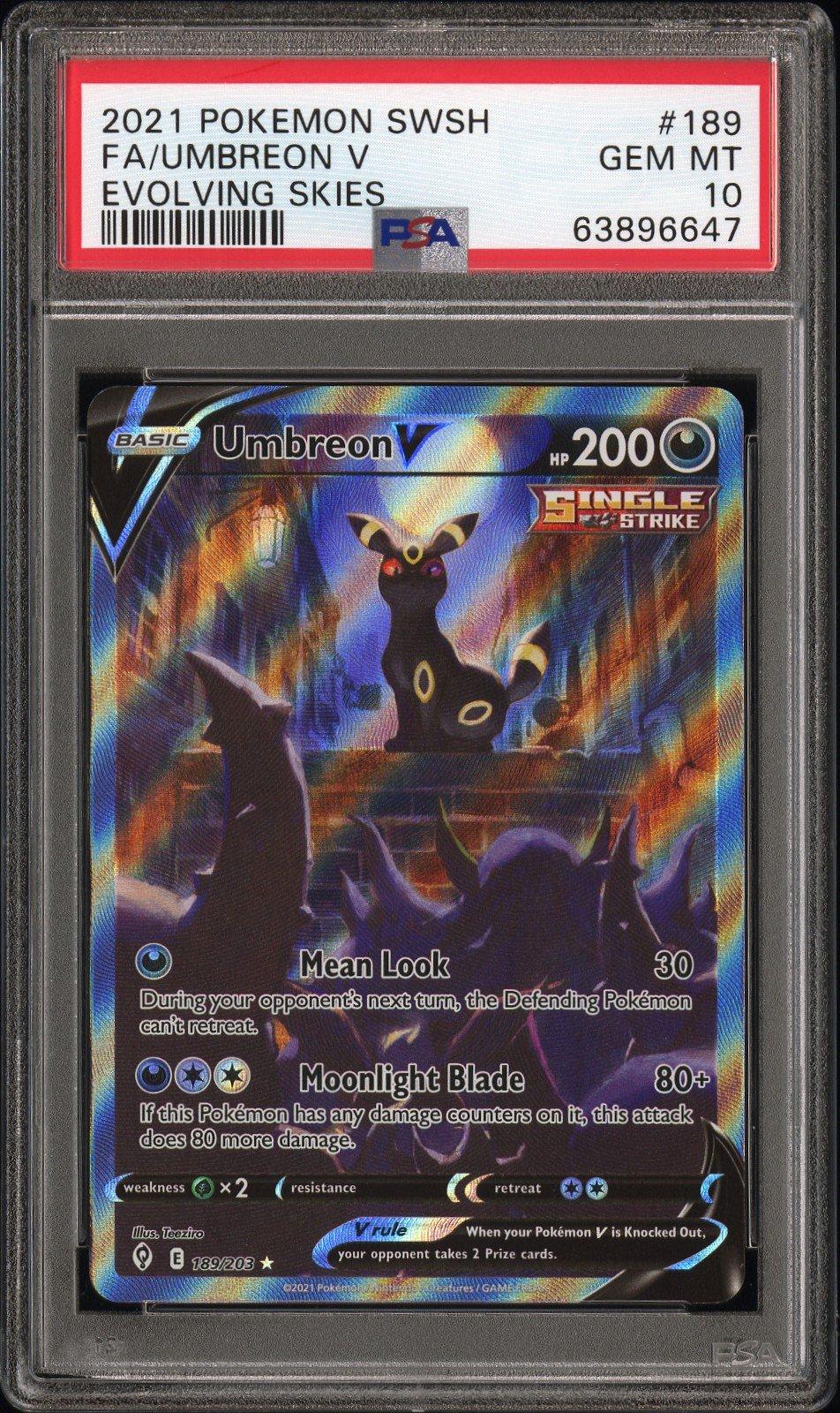 2021 Pokemon Sword & Shield Evolving Skies 189 Full Art/umbreon V