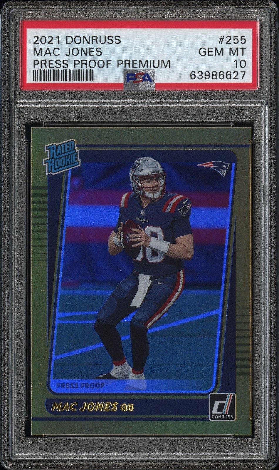 2021 Panini Donruss 255 Mac Jones Press Proof Premium PSA 10