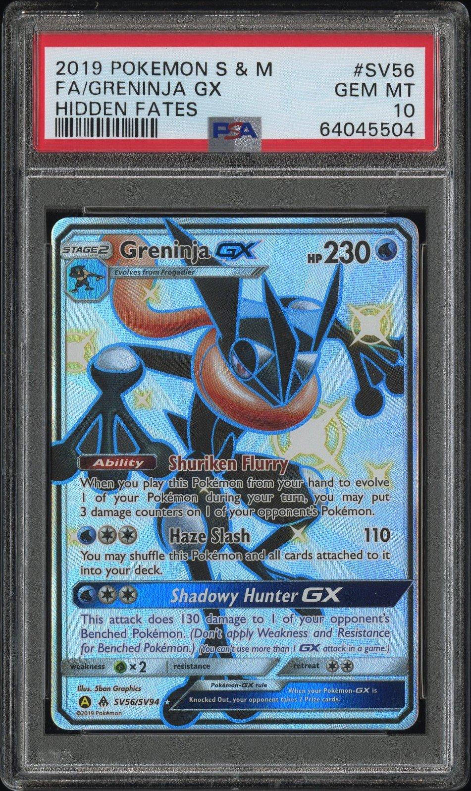 2019 Pokemon Sun & Moon Hidden Fates Sv56 Full Art/greninja Gx PSA 10  Graded Card | GameStop