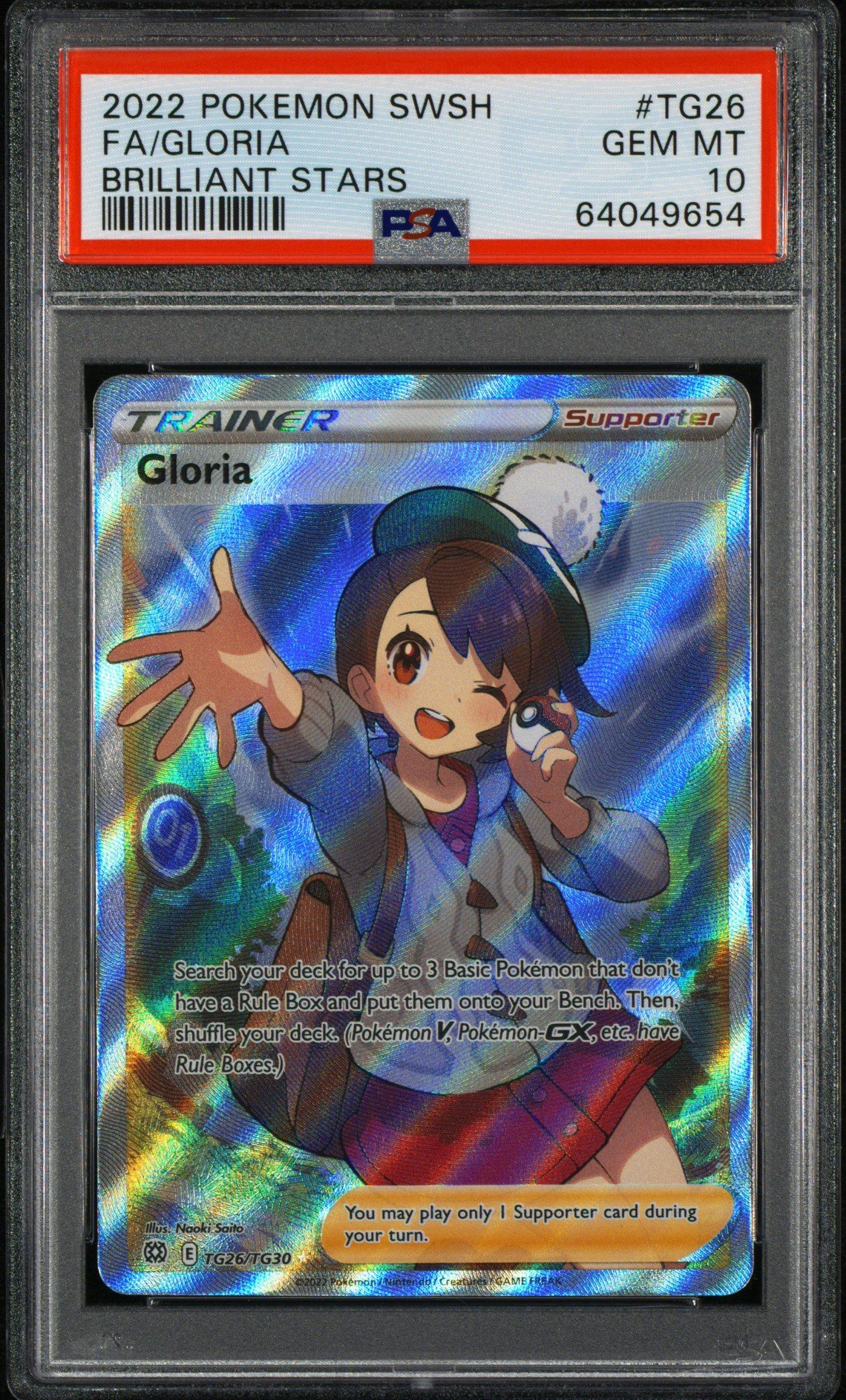 2022 Pokemon Sword & Shield Brilliant Stars Tg26 Full Art/gloria PSA