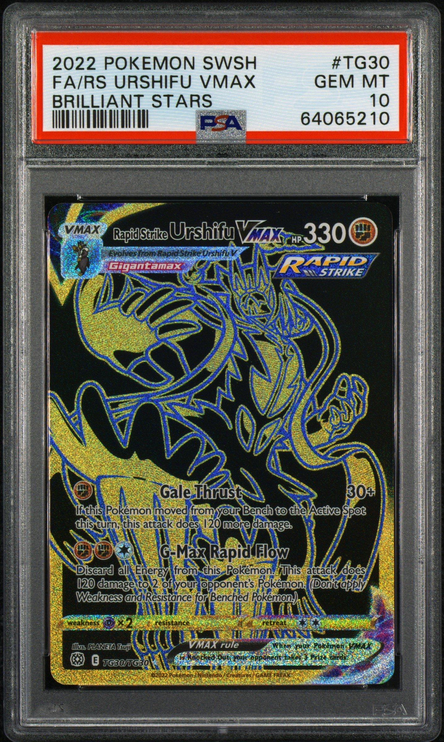 2022 Pokemon Sword & Shield Brilliant Stars Tg30 Fa/rs Urshifu Vmax PSA 10