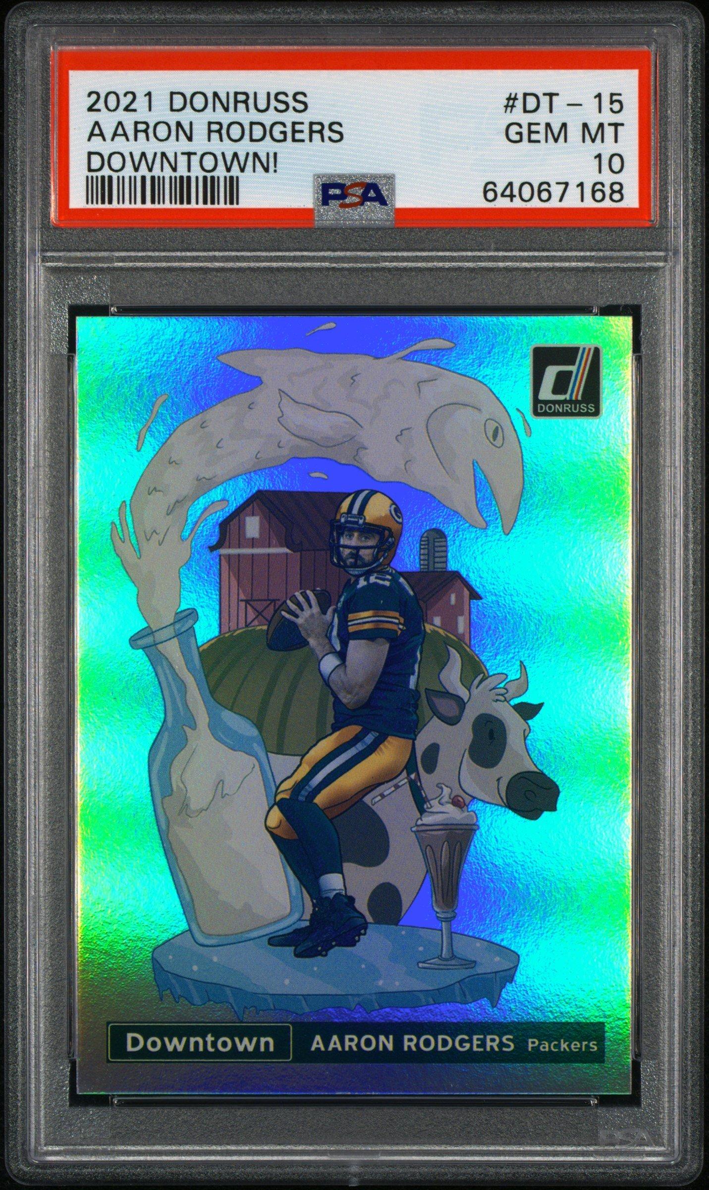 2021 Panini Donruss Downtown Dt-15 Aaron Rodgers PSA 10