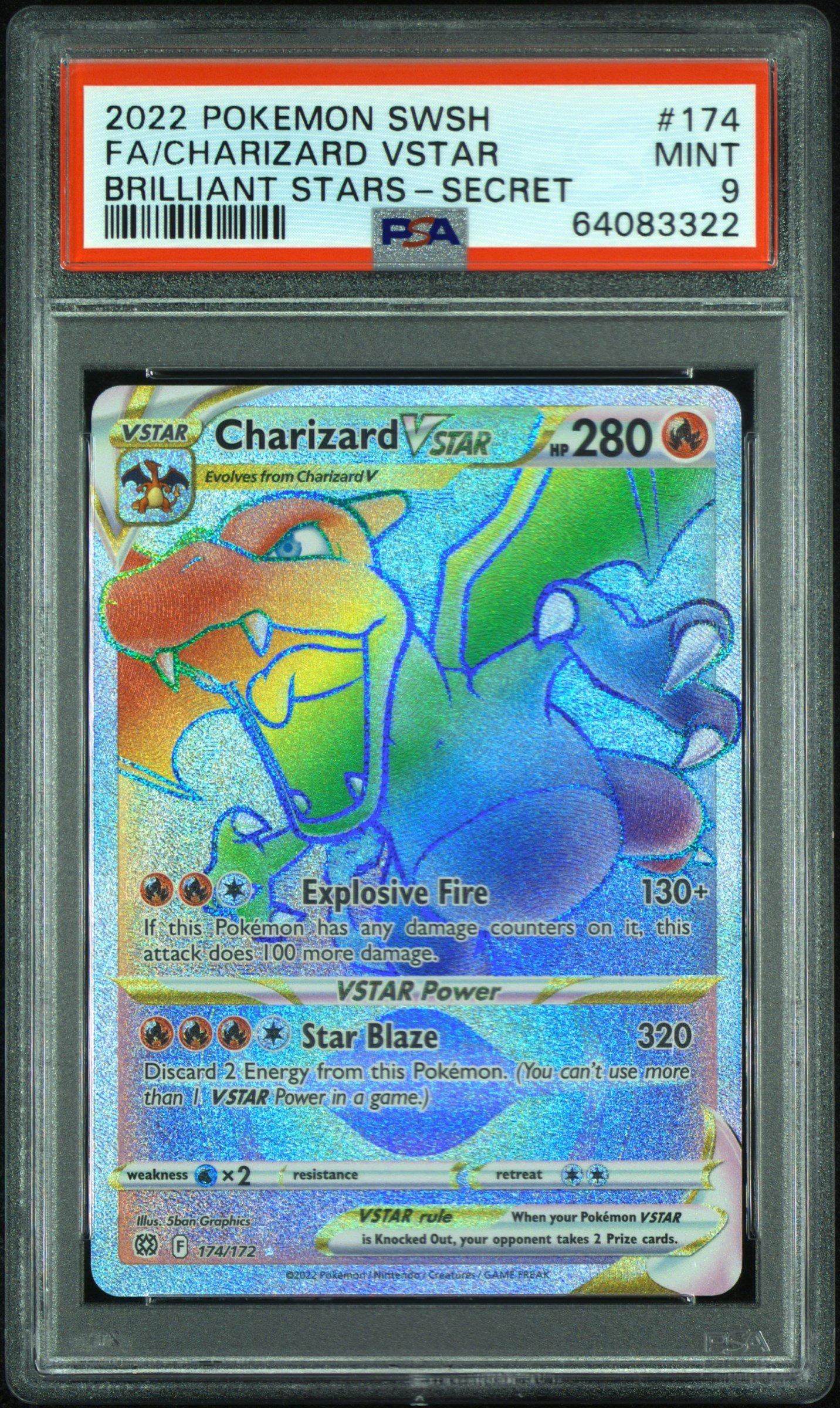 2022 Pokemon Sword & Shield Brilliant Stars 174 Fa/charizard Vstar PSA