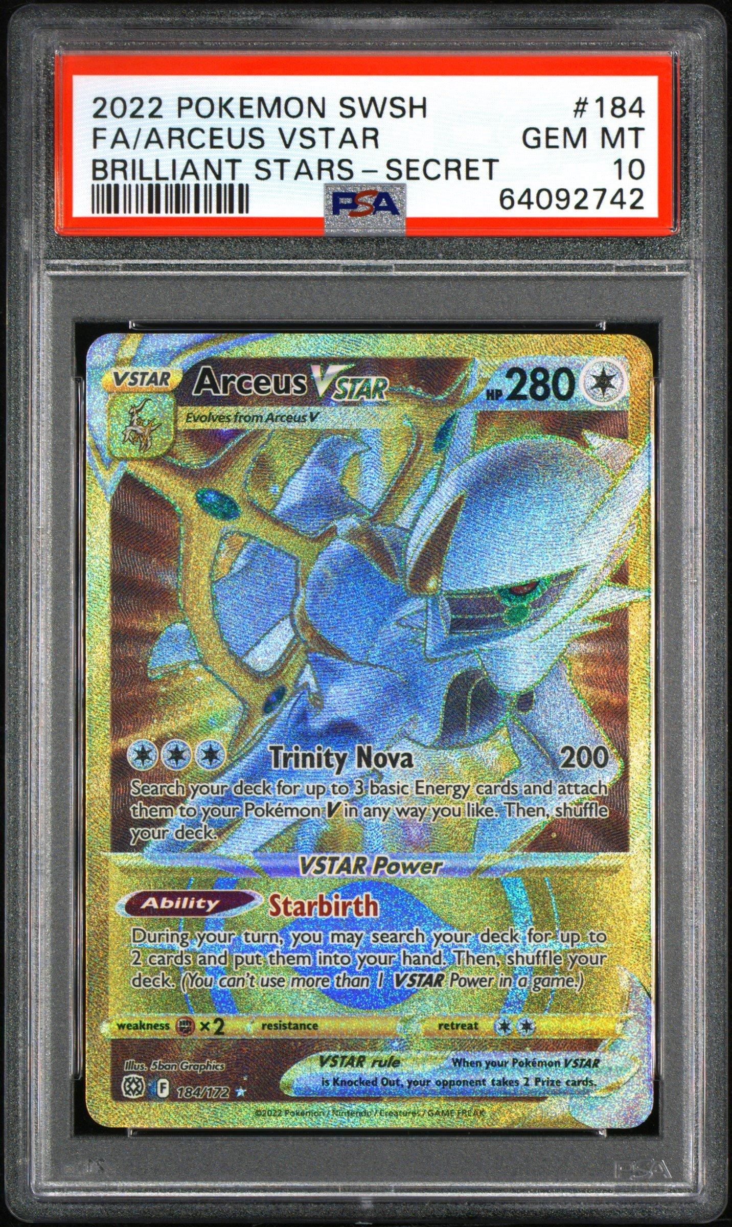 2022 Pokemon Sword & Shield Brilliant Stars Full Art/arceus Vstar Secret PSA