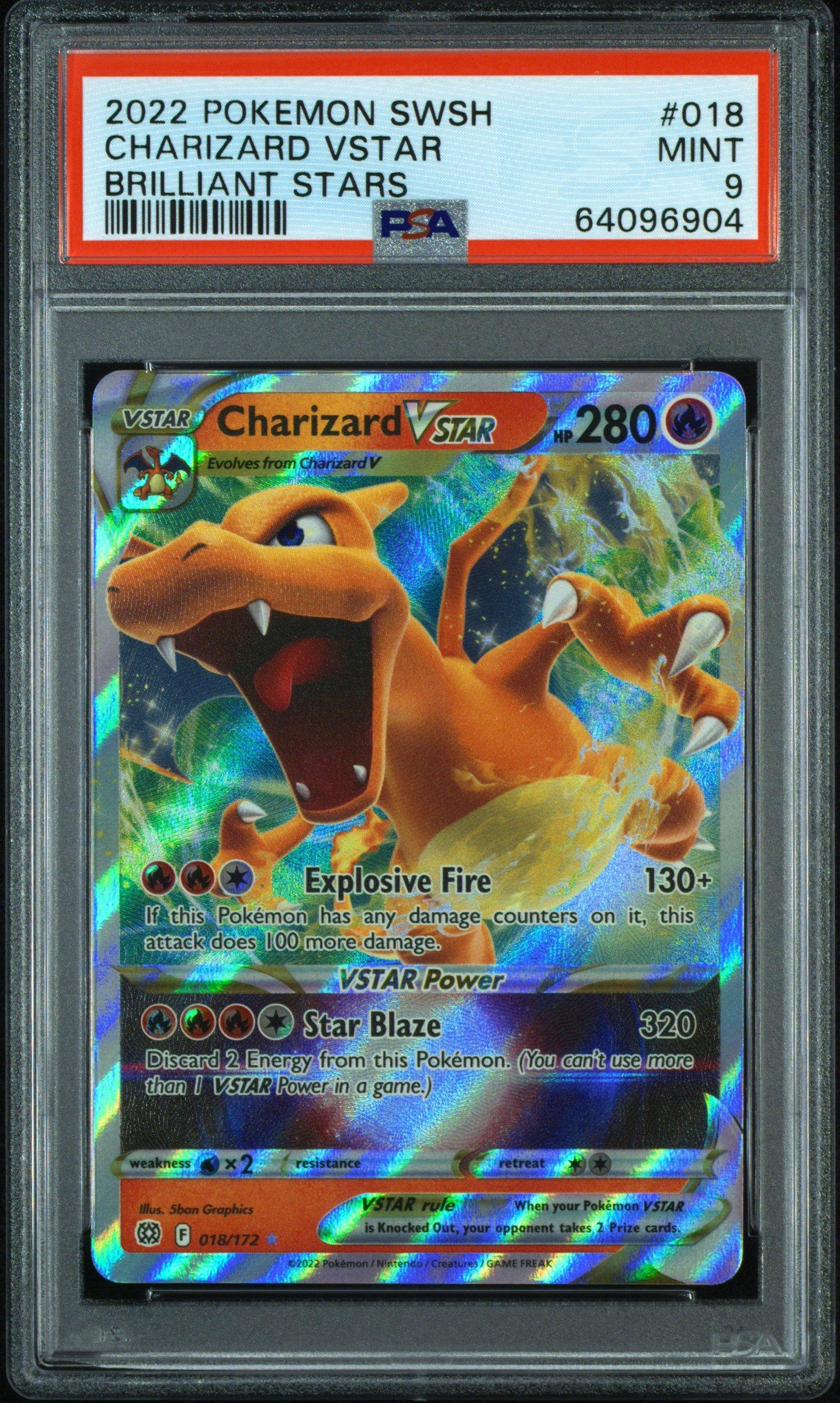 2022 Pokemon Sword & Shield Brilliant Stars 018 Charizard Vstar PSA