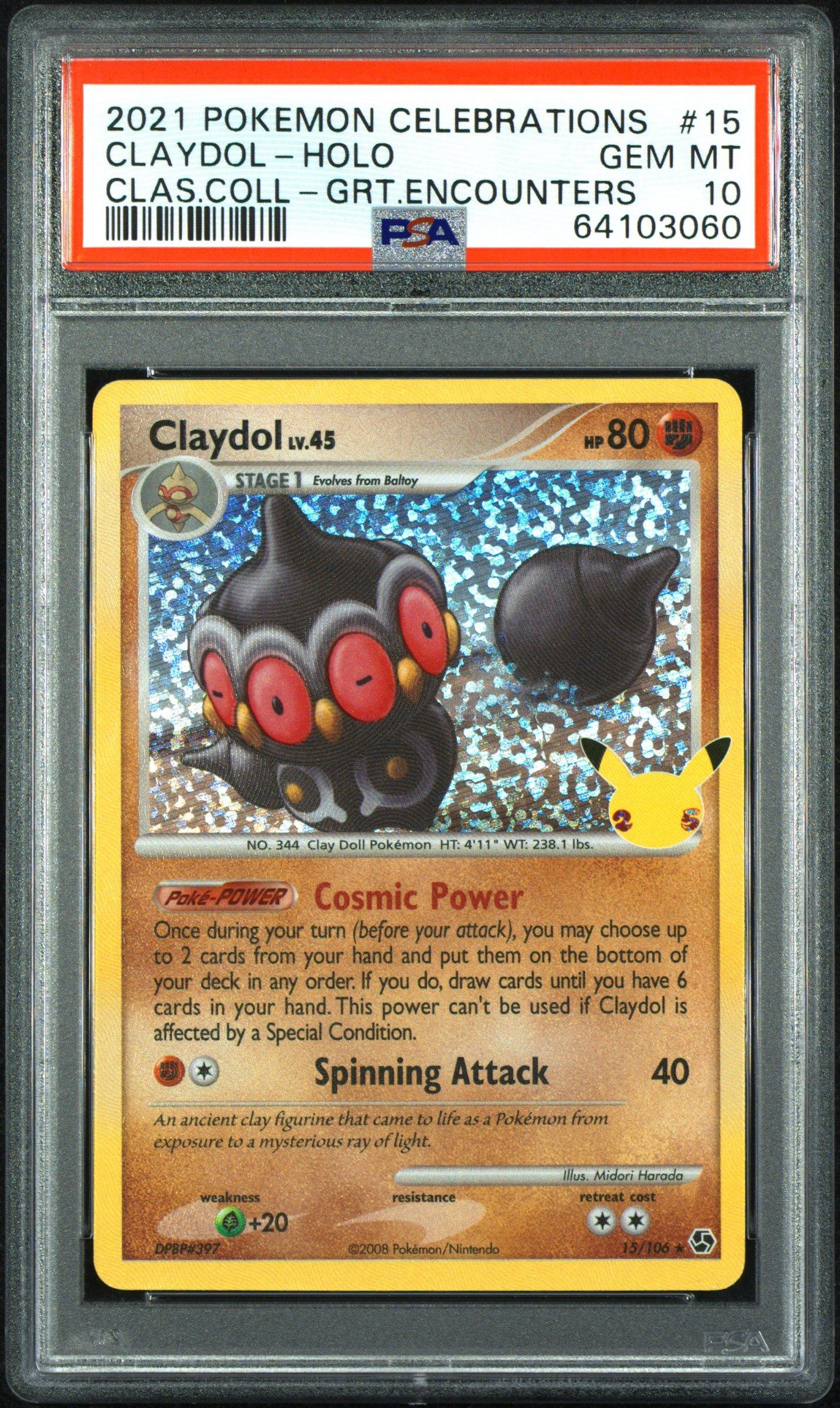 2021 Pokemon Celebrations Classic Collection 15 Claydol-holo PSA