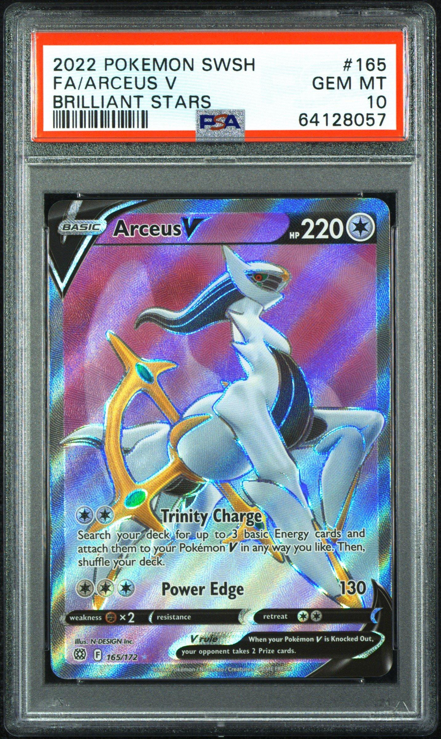 pokemon cards arceus v 165/172 - Brilliant Stars - Ultra Rare Card Colorless Power Edge (130) Weakness Fighting 2 Resistance None None Retreat Cost 2022 Pokemon Sword & Shield