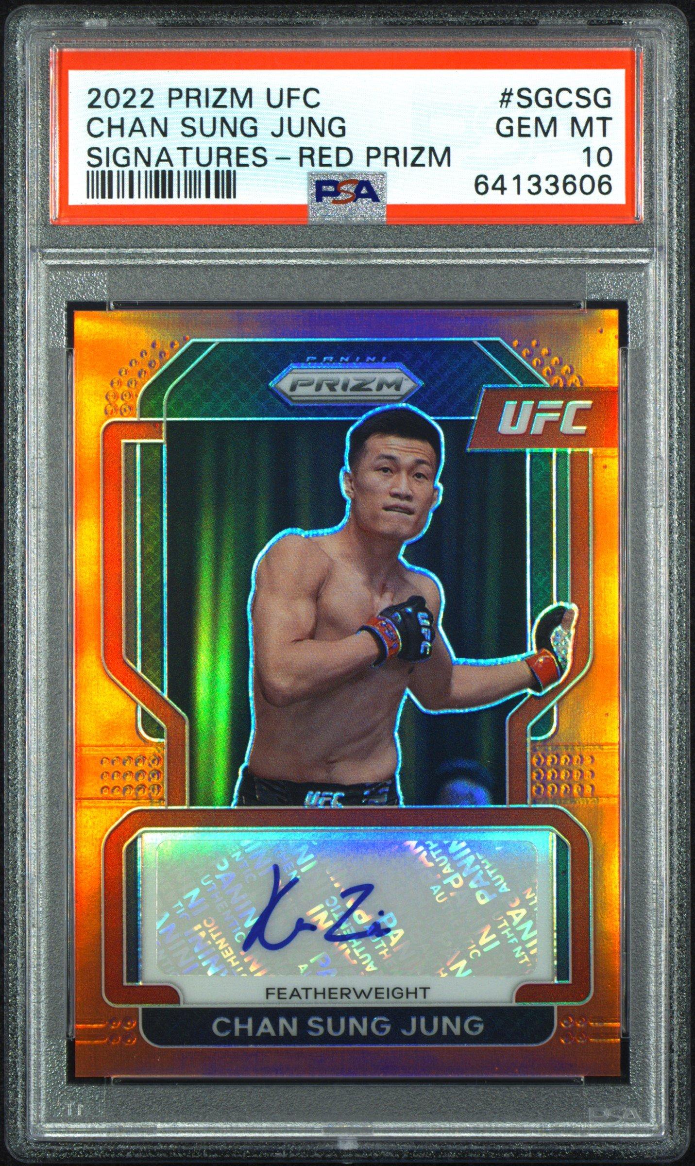 2022 Panini Prizm Ufc Signatures Sgcsg Chan Sung Jung Red Prizm PSA 10