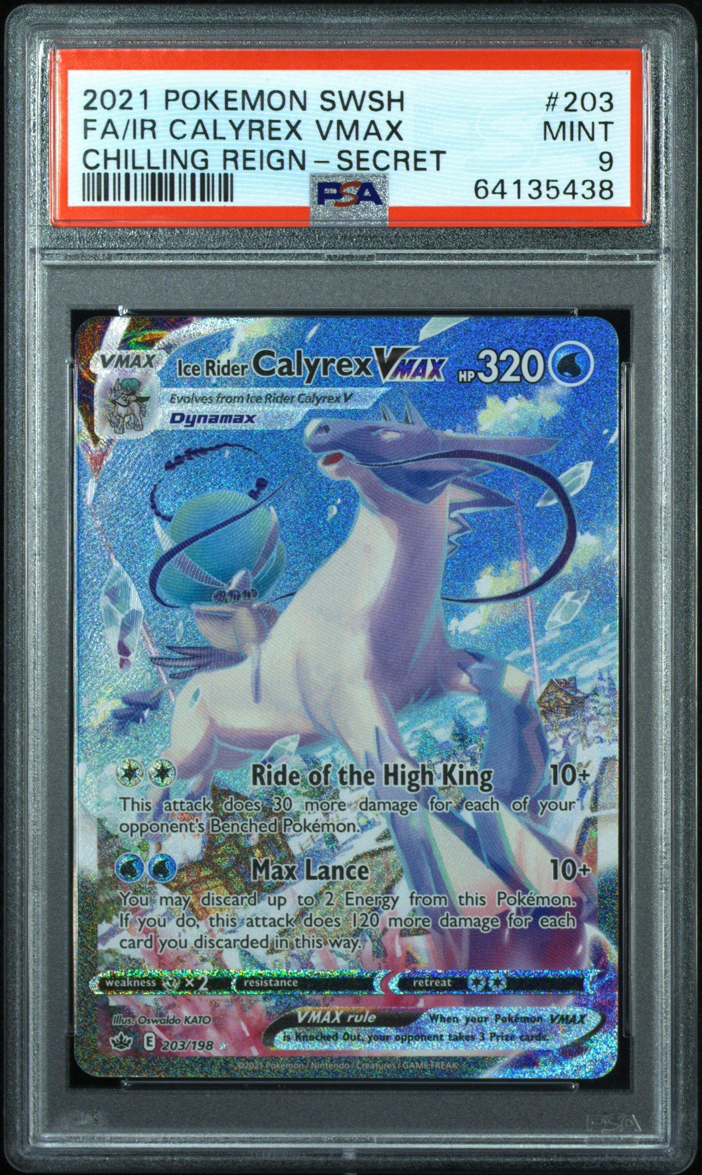 2021 Pokemon Sword & Shield Chilling Reign Fa/ir Calyrex Vmax PSA