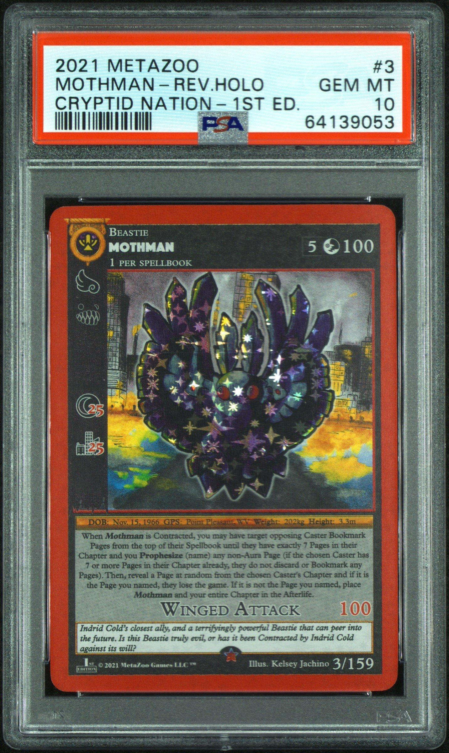 2021 Metazoo Cryptid Nation 3 Mothman-reverse Holo 1st Edition PSA