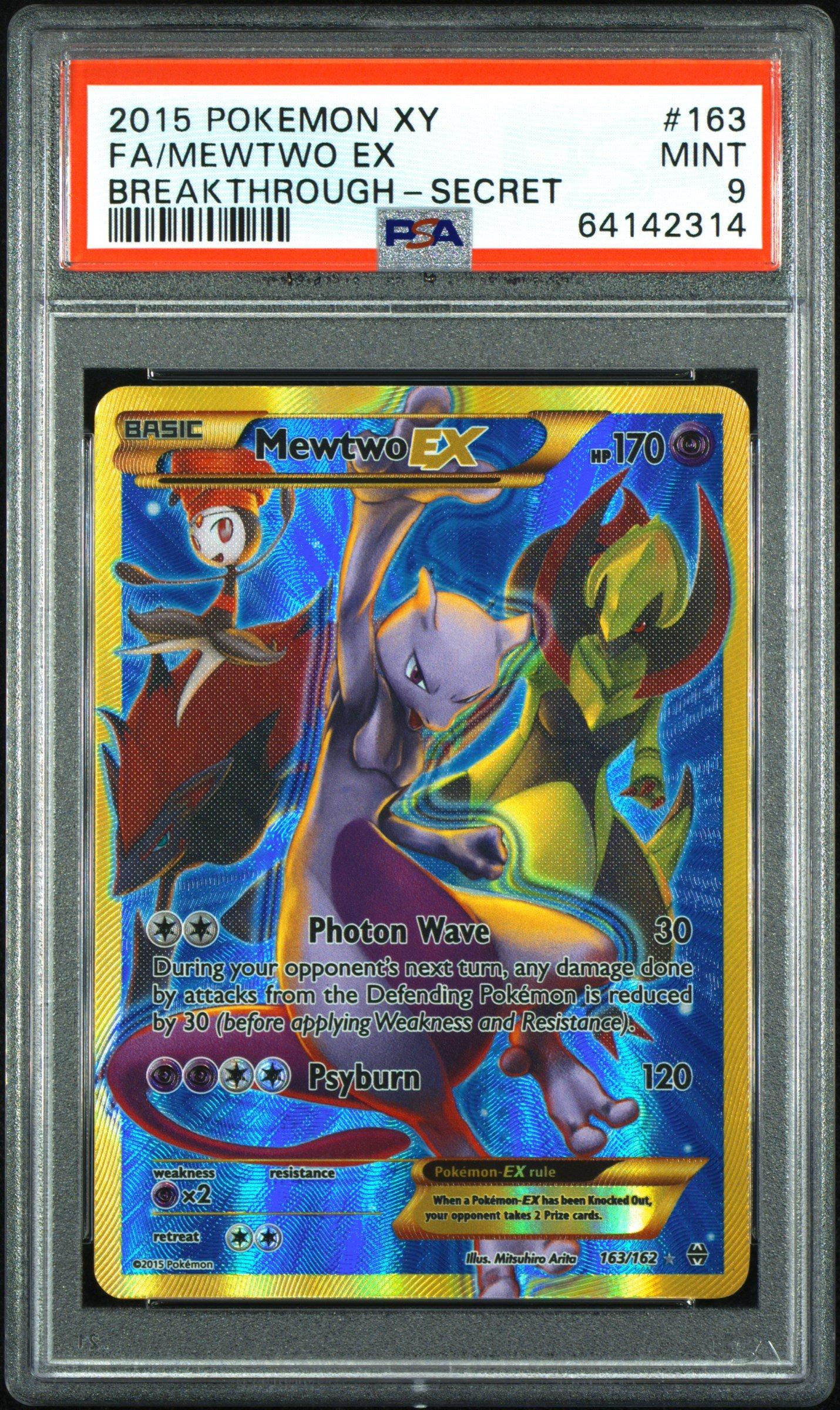 2015 Pokemon Xy Breakthrough 163 Full Art/mewtwo Ex Secret PSA 9