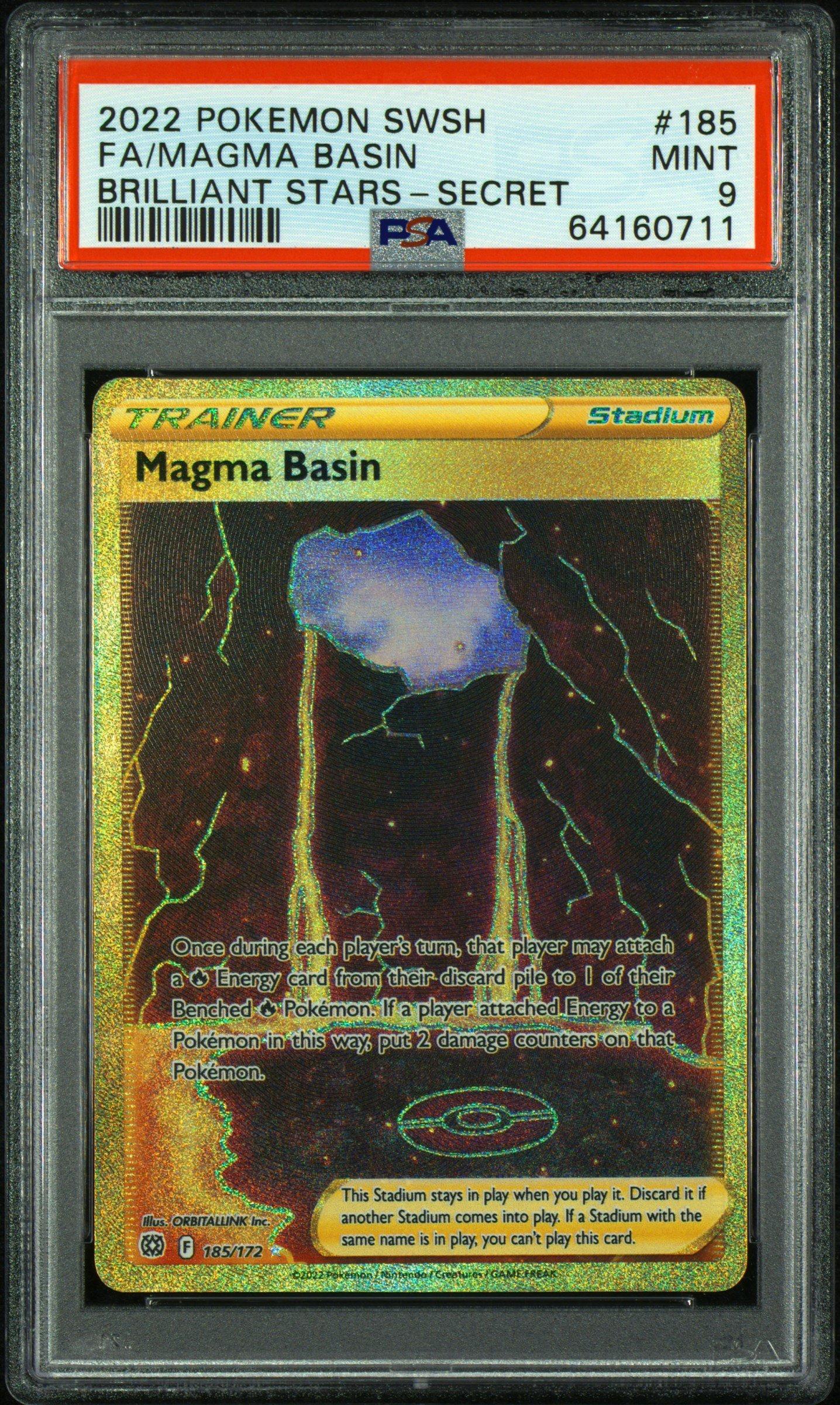 2022 Pokemon Sword & Shield Brilliant Stars 185 Fa/magma Basin PSA 9