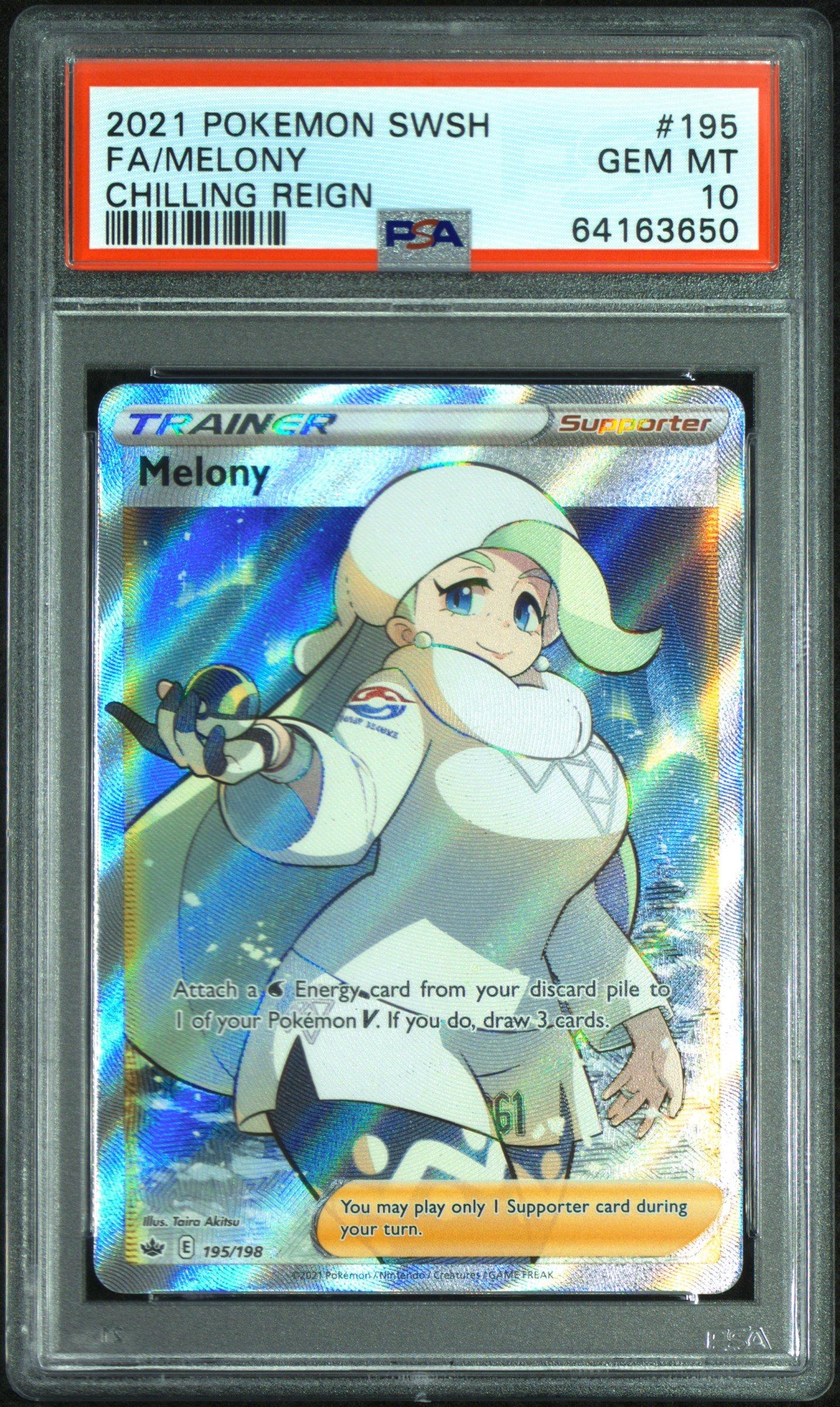 2021 Pokemon Sword & Shield Chilling Reign 195 Full Art/melony PSA