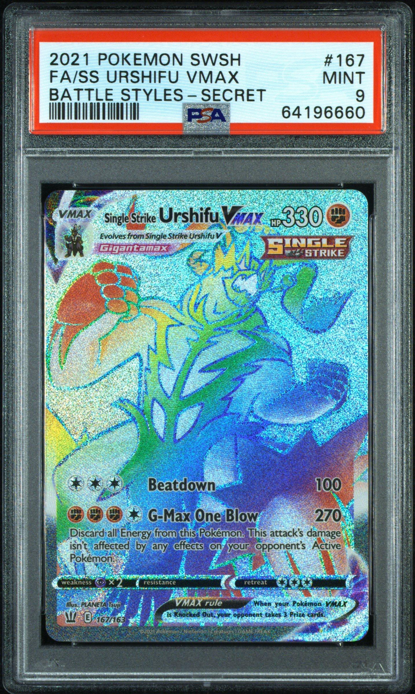 2021 Pokemon Sword & Shield Battle Styles Full Art/single Strike Urshifu Vmax Secret PSA