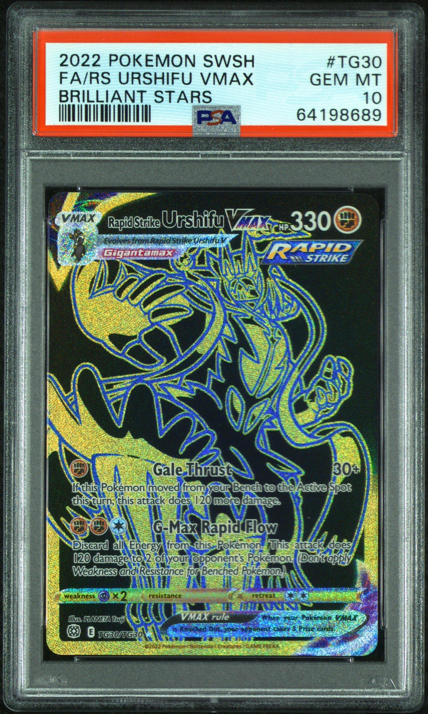 2022 Pokemon Sword & Shield Brilliant Stars Tg30 Full Art/rapid Strike Urshifu Vmax PSA