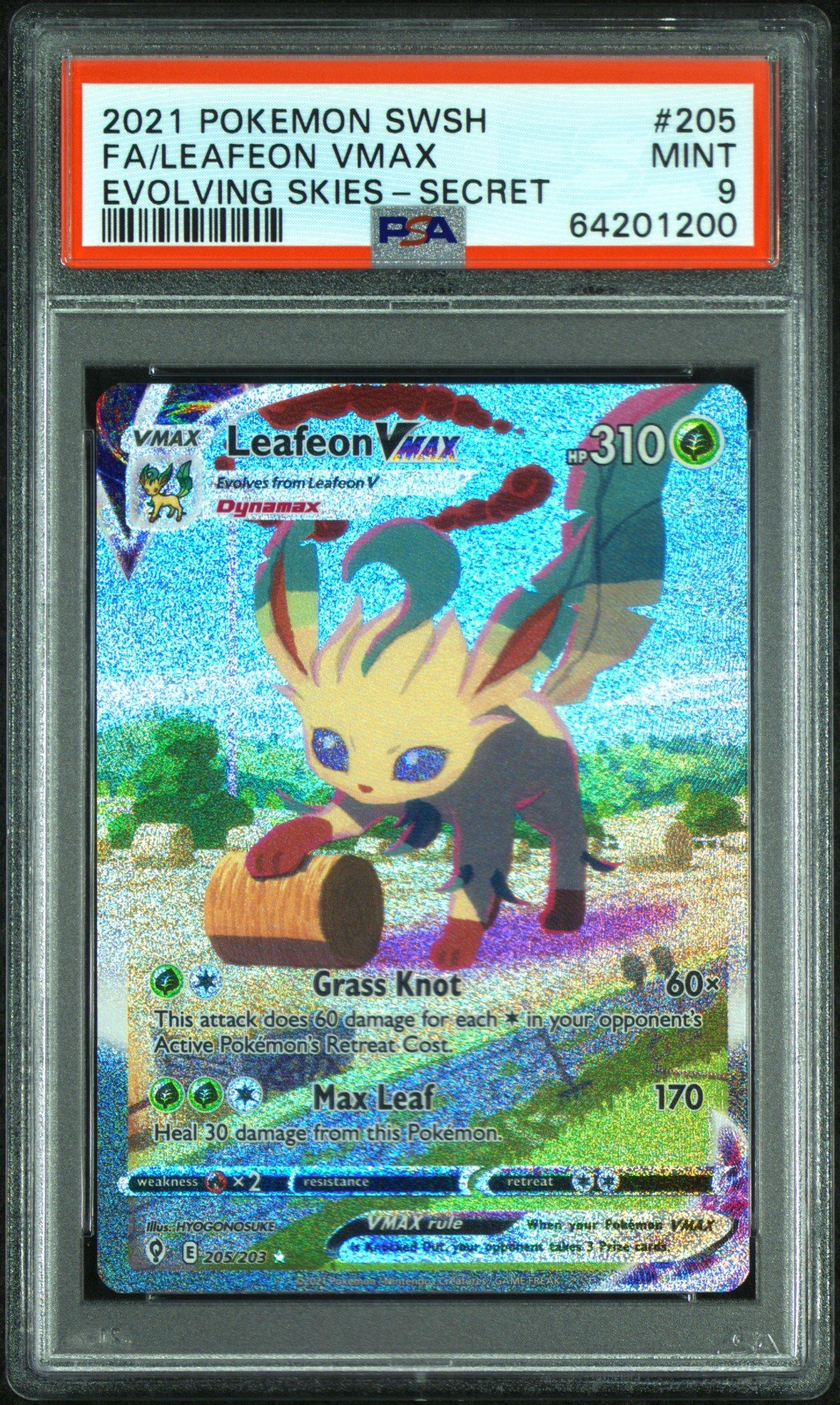 2021 Pokemon Sword & Shield Evolving Skies Full Art/leafeon Vmax Secret PSA