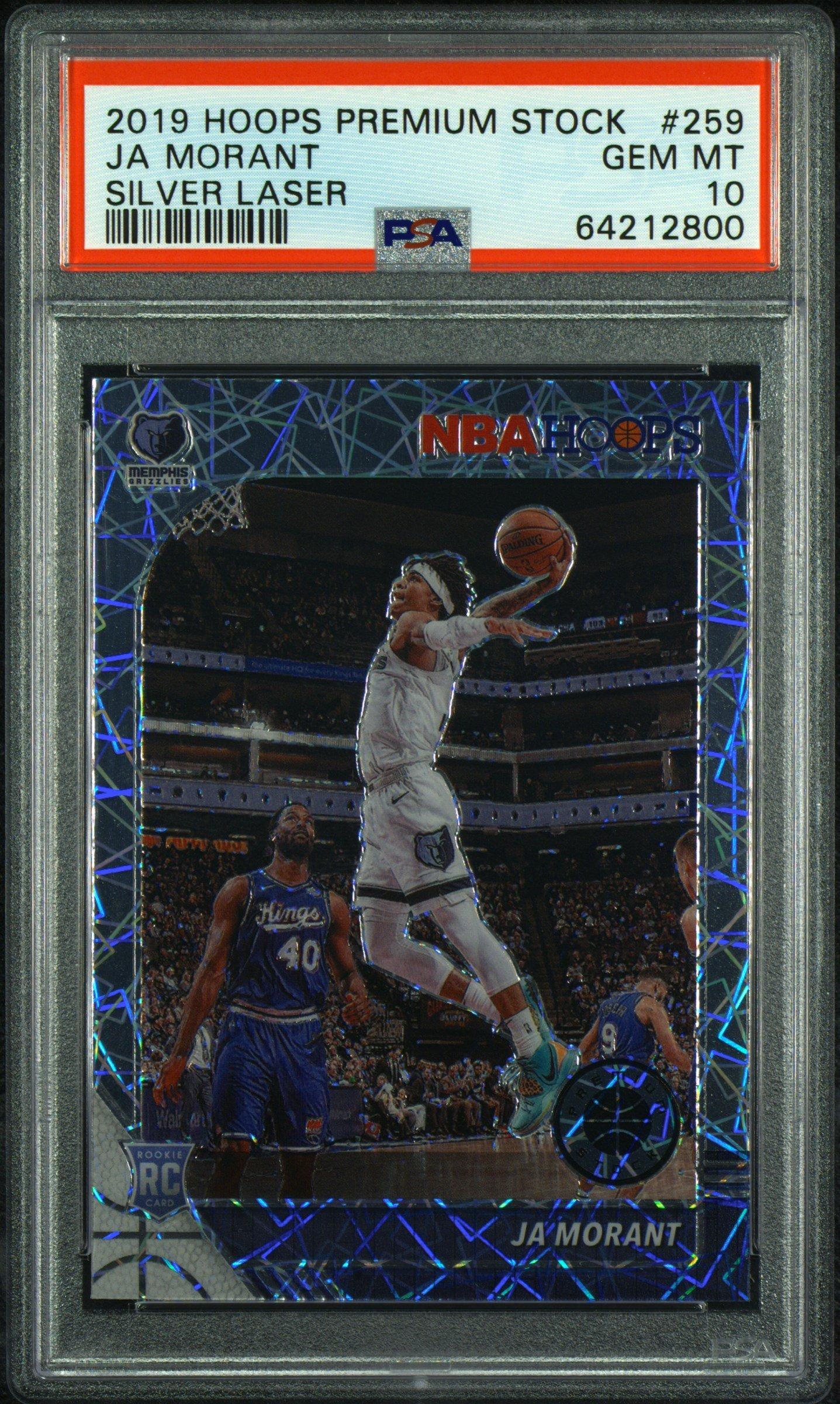 2019 Panini Hoops Premium Stock 259 Ja Morant Silver Laser PSA 10