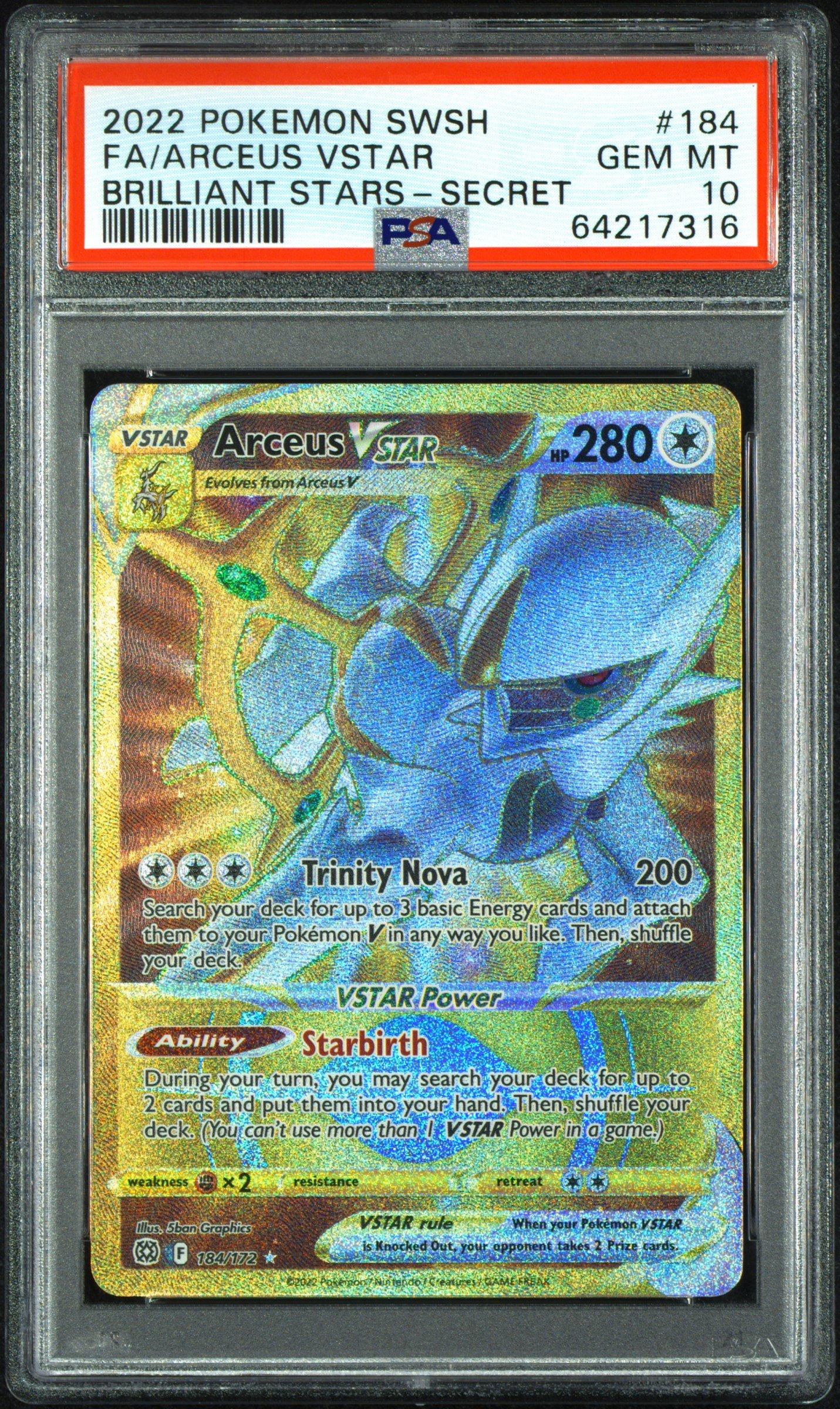 2022 Pokemon Sword & Shield Brilliant Stars 184 Full Art/arceus