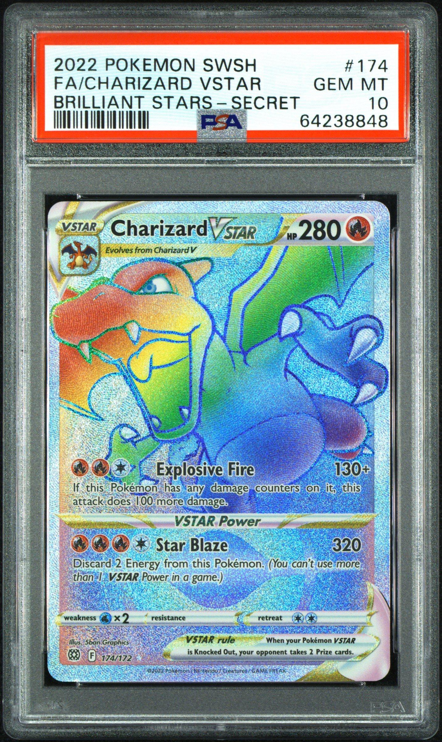 pokemon charizard v star card Pokemon Graded: Charizard VSTAR #SWSH262 UPC Promo (2022) Full Art Holo PSA  9