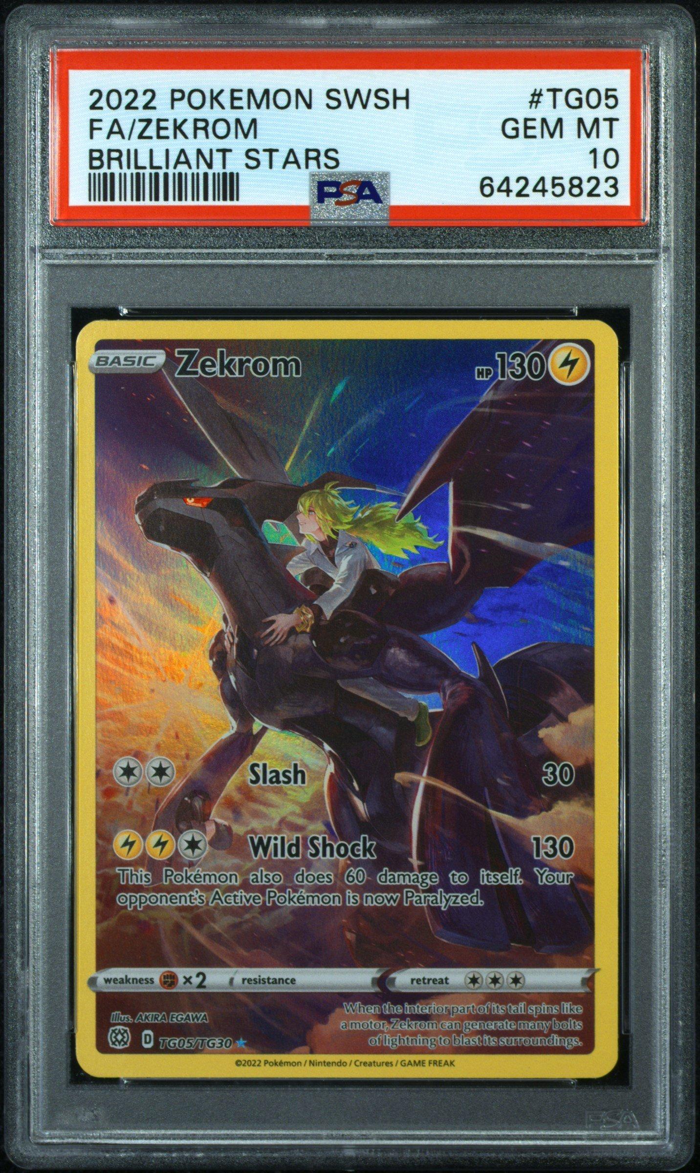 2022 Pokemon Sword & Shield Brilliant Stars Tg05 Full Art/zekrom PSA