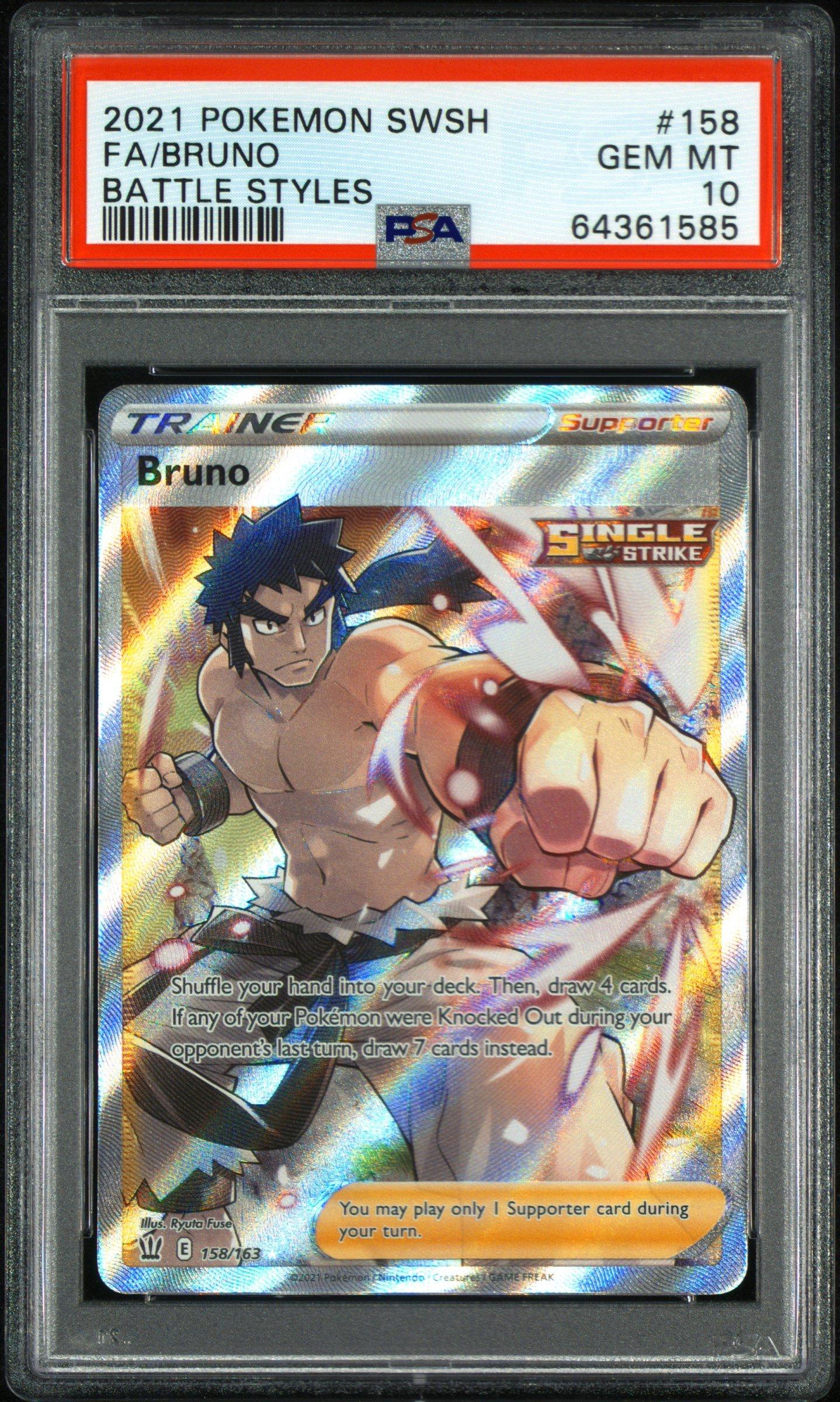 2021 Pokemon Sword & Shield Battle Styles 158 Full Art/bruno PSA