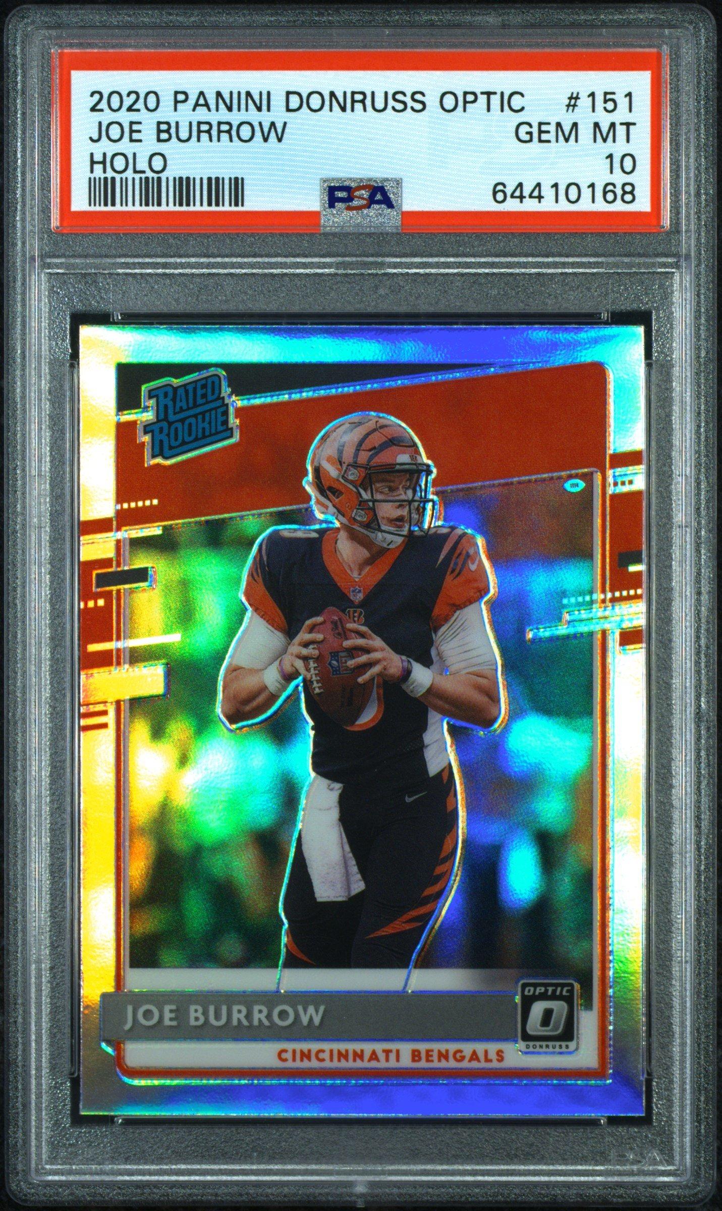 joe burrow rookie card graded Joe Burrow Autographed 2020 Panini Score Rookie Card #438 Cincinnati  Bengals Auto Grade Gem Mint 10 PSA/DNA #72769904