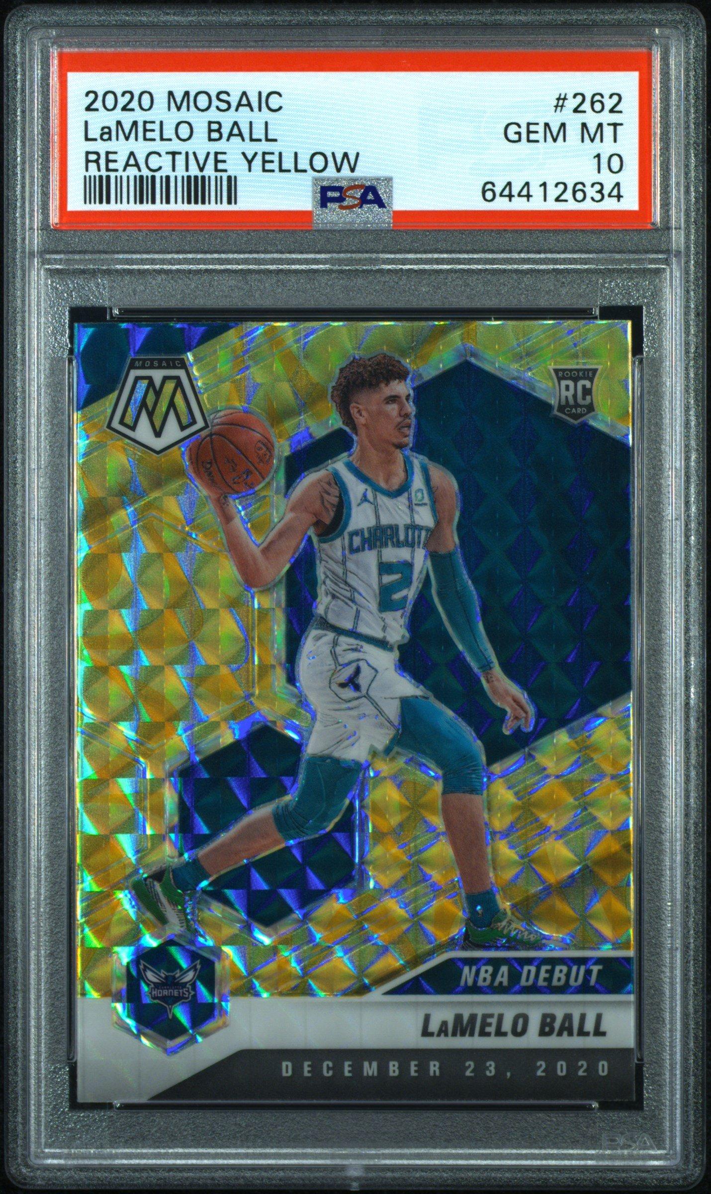 2020 Panini Mosaic 262 Lamelo Ball Reactive Yellow PSA 10 Graded 