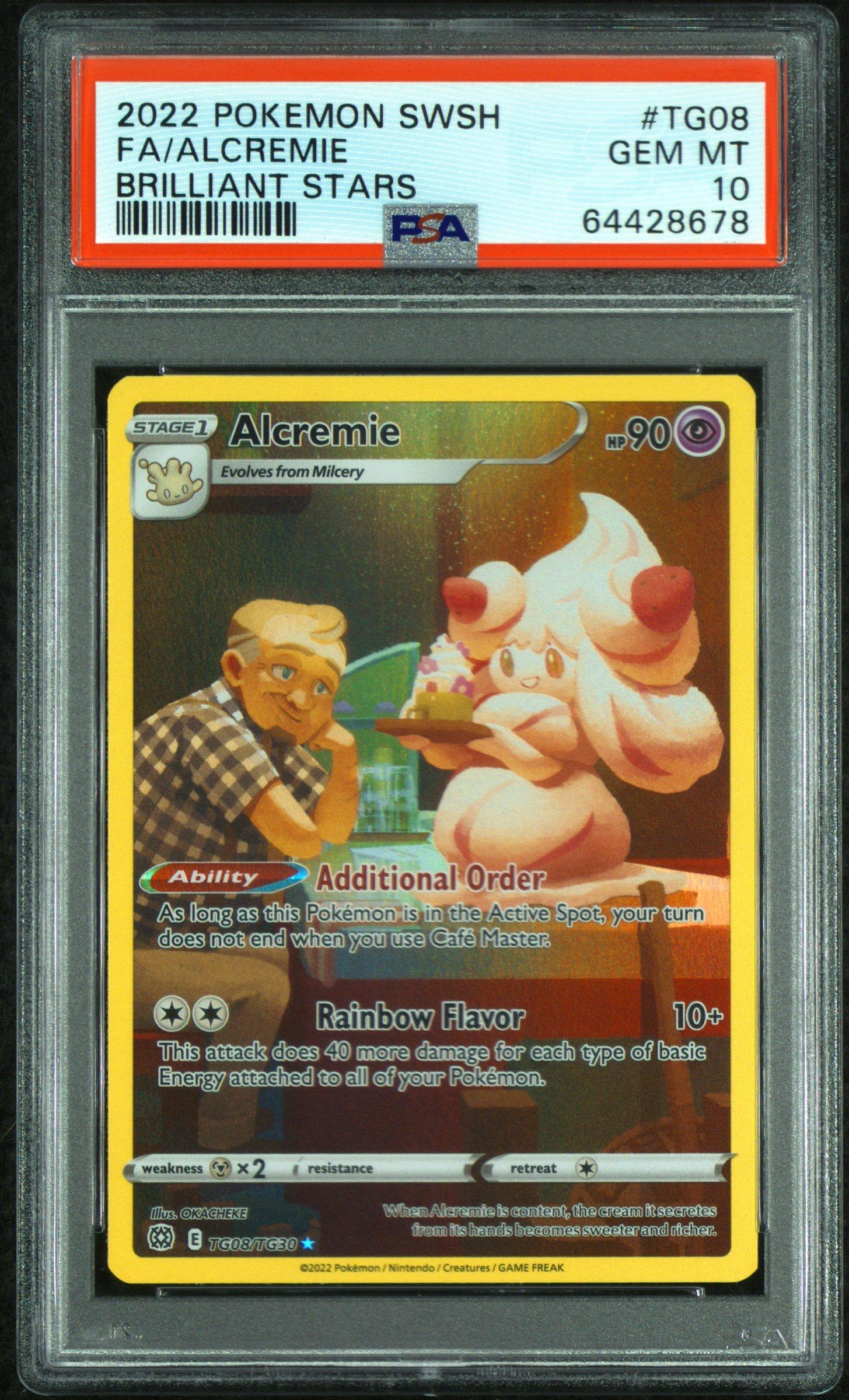 2022 Pokemon Sword & Shield Brilliant Stars Tg08 Full Art/alcremie PSA 10