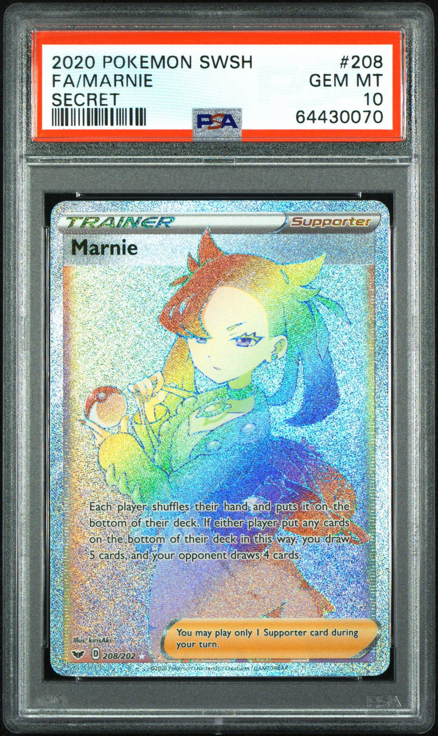 【psa10】2020 POKEMON SWSH FA/MARNIE 英語 💎PSA 10 GEM MINT 2020 Pokemon Sword & Shield MARNIE #208