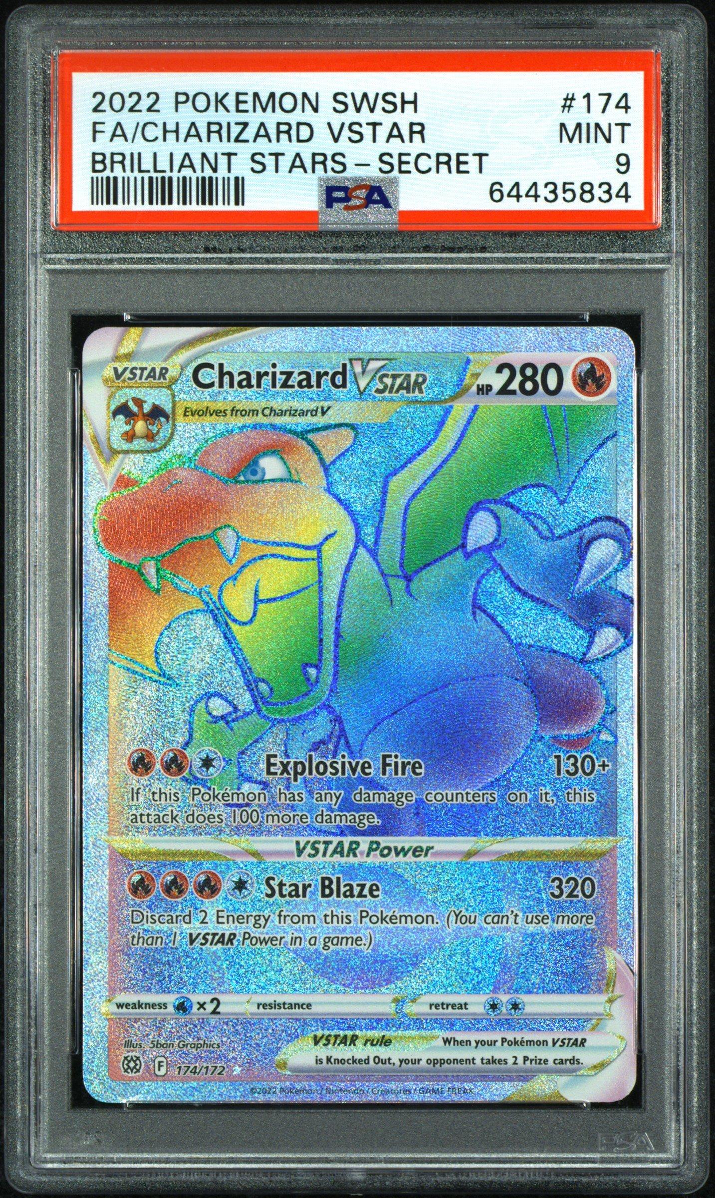 2022 Pokemon Sword & Shield Brilliant Stars 174 Fa/charizard Vstar PSA