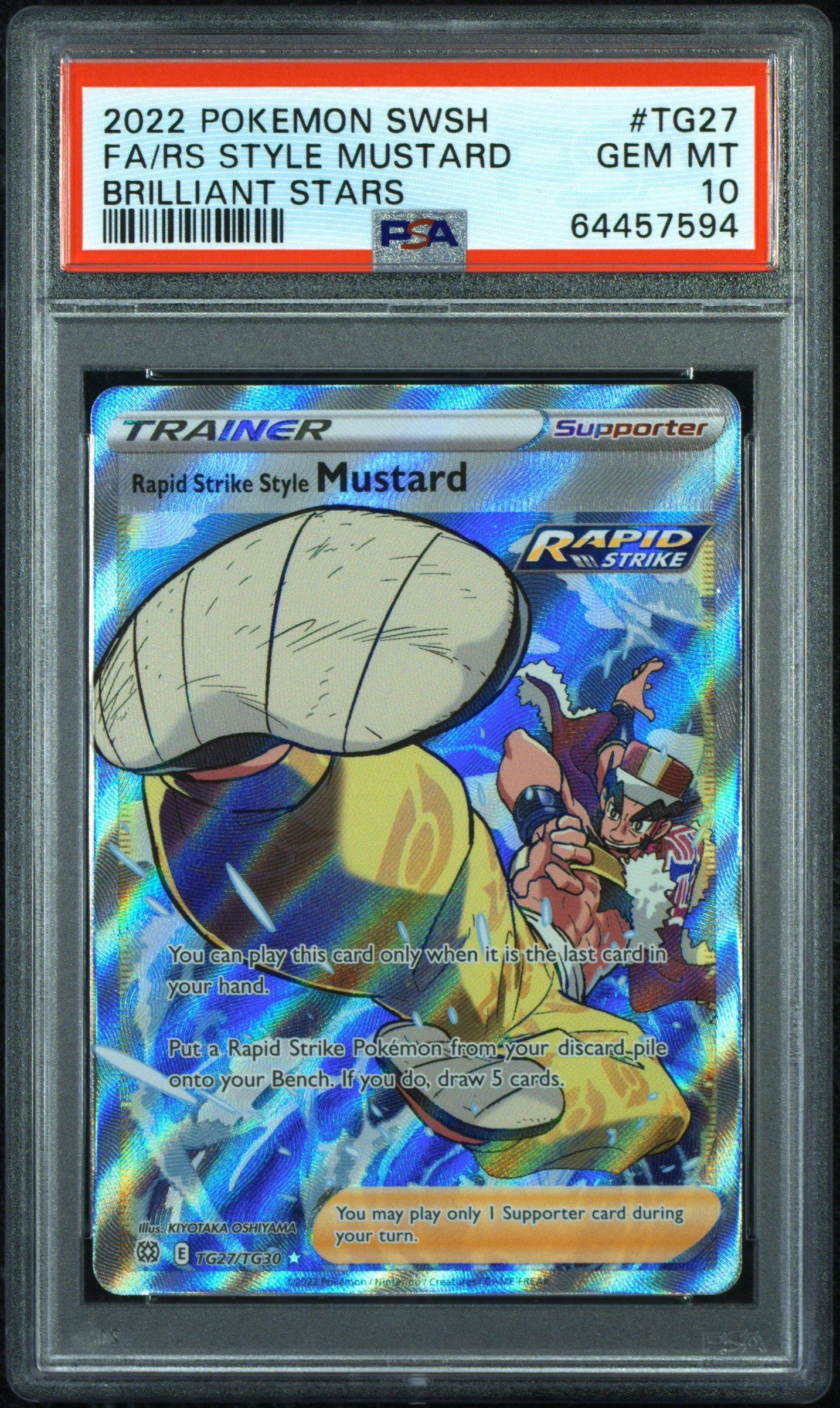 2022 Pokemon Sword & Shield Brilliant Stars Tg27 Fa/rs Style Mustard PSA 10