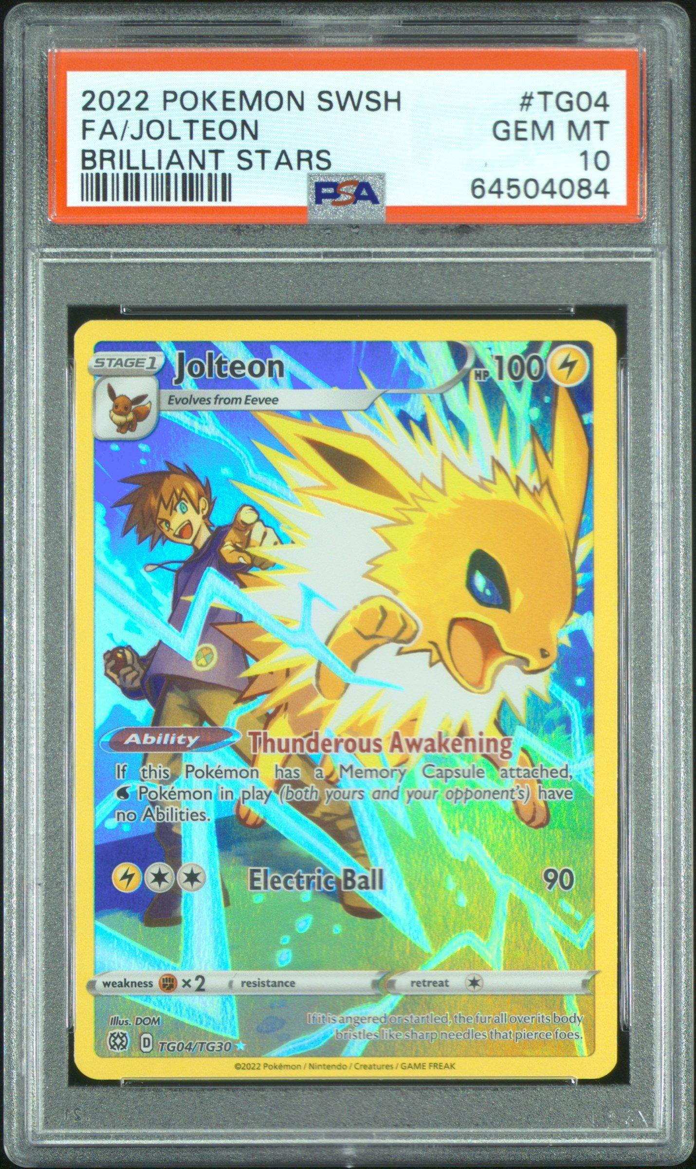 2022 Pokemon Sword & Shield Brilliant Stars Tg04 Full Art/jolteon PSA