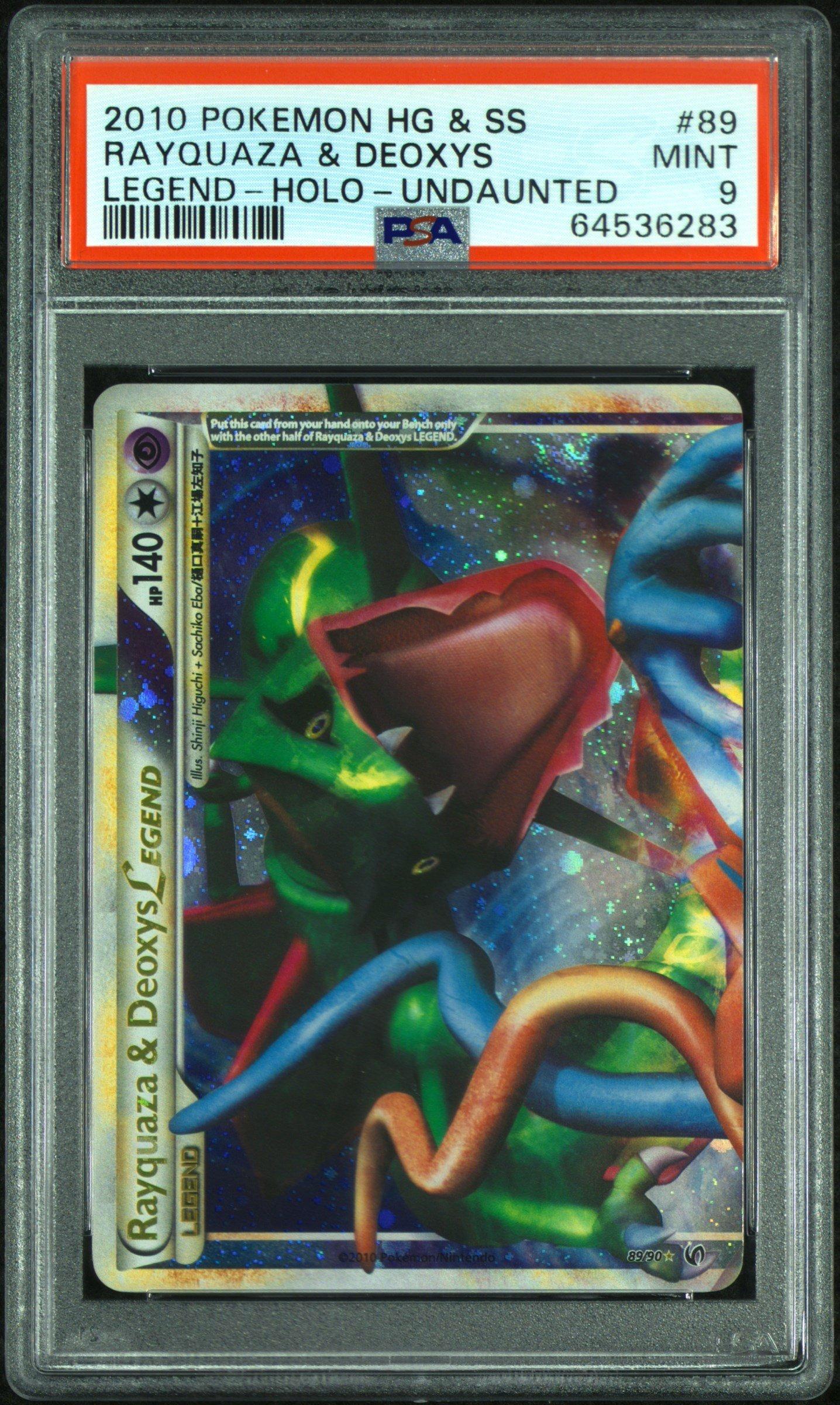 2010 Pokemon Heartgold & Soulsilver Undaunted 89 Rayquaza & Deoxys Legend-holo PSA