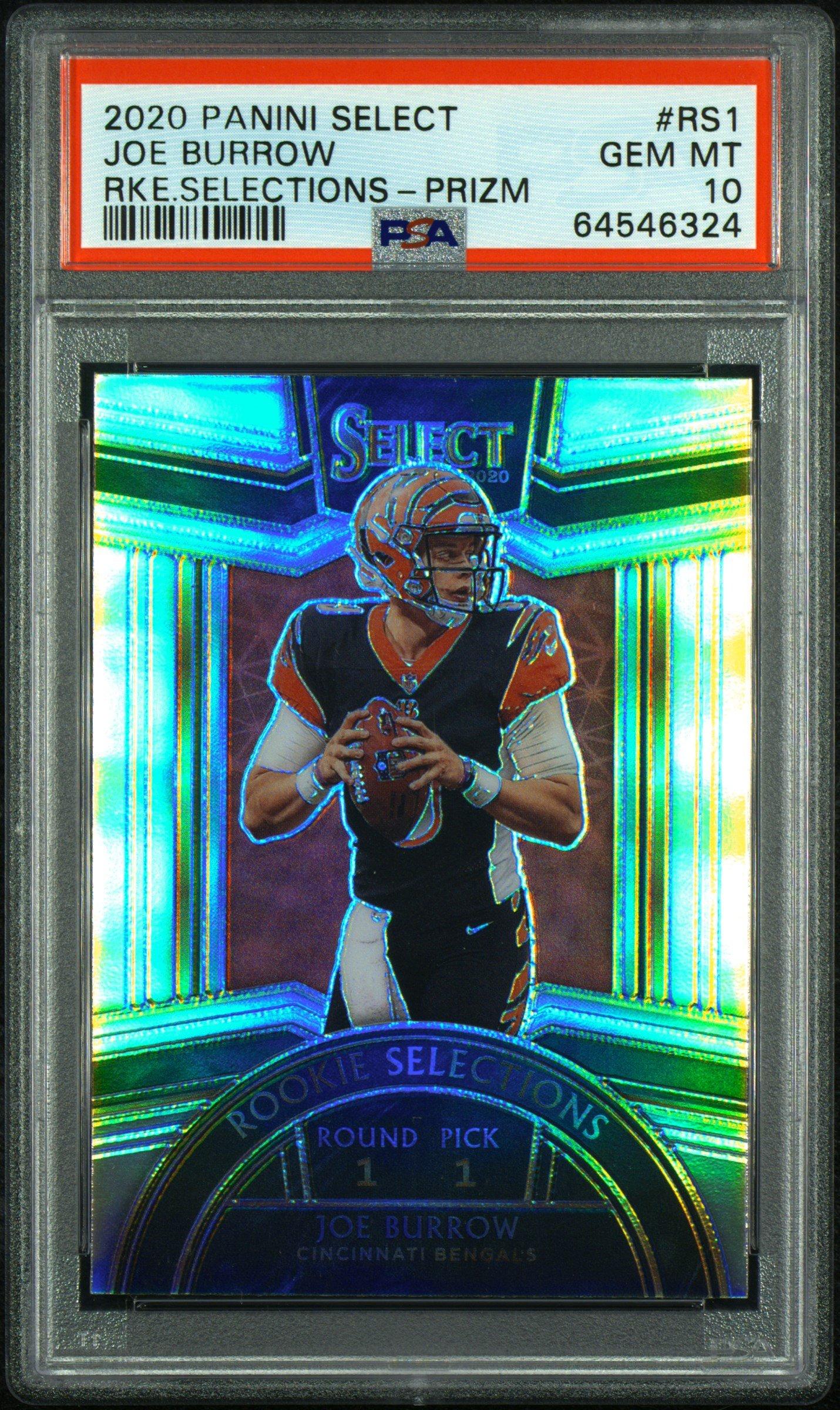 joe burrow rookie card graded PSA 10 & JA'MARR CHASE 2 LOT DONRUSS BENGALS STAR YOUNG PLAYER QUARTERBACK & WIDE RECEIVER PSA GEM MINT 10 : Collectibles & Fine Art 2020 Panini Select Rookie Selections