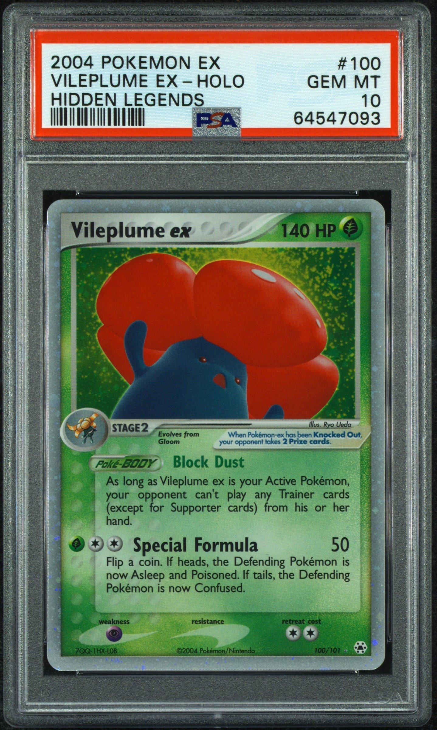 2004 Pokemon Ex Hidden Legends 100 Vileplume Ex-holo PSA 10