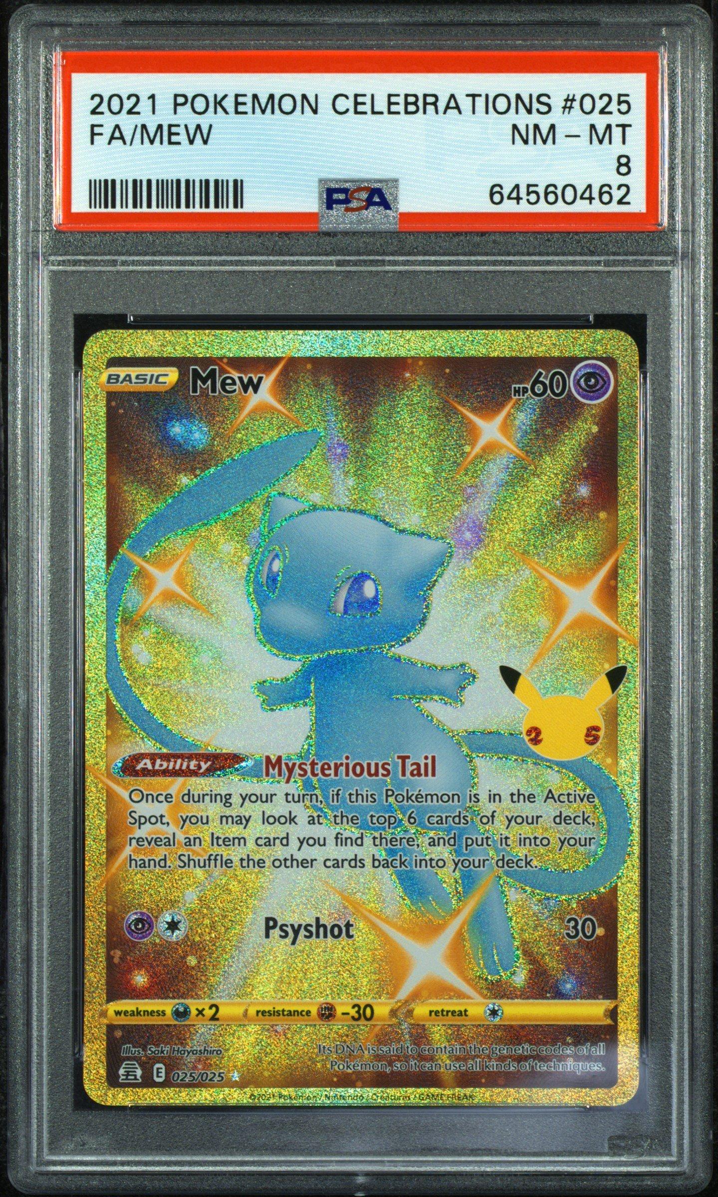 2021 Pokemon Celebrations 025 Full Art/mew PSA 8 Graded Card 