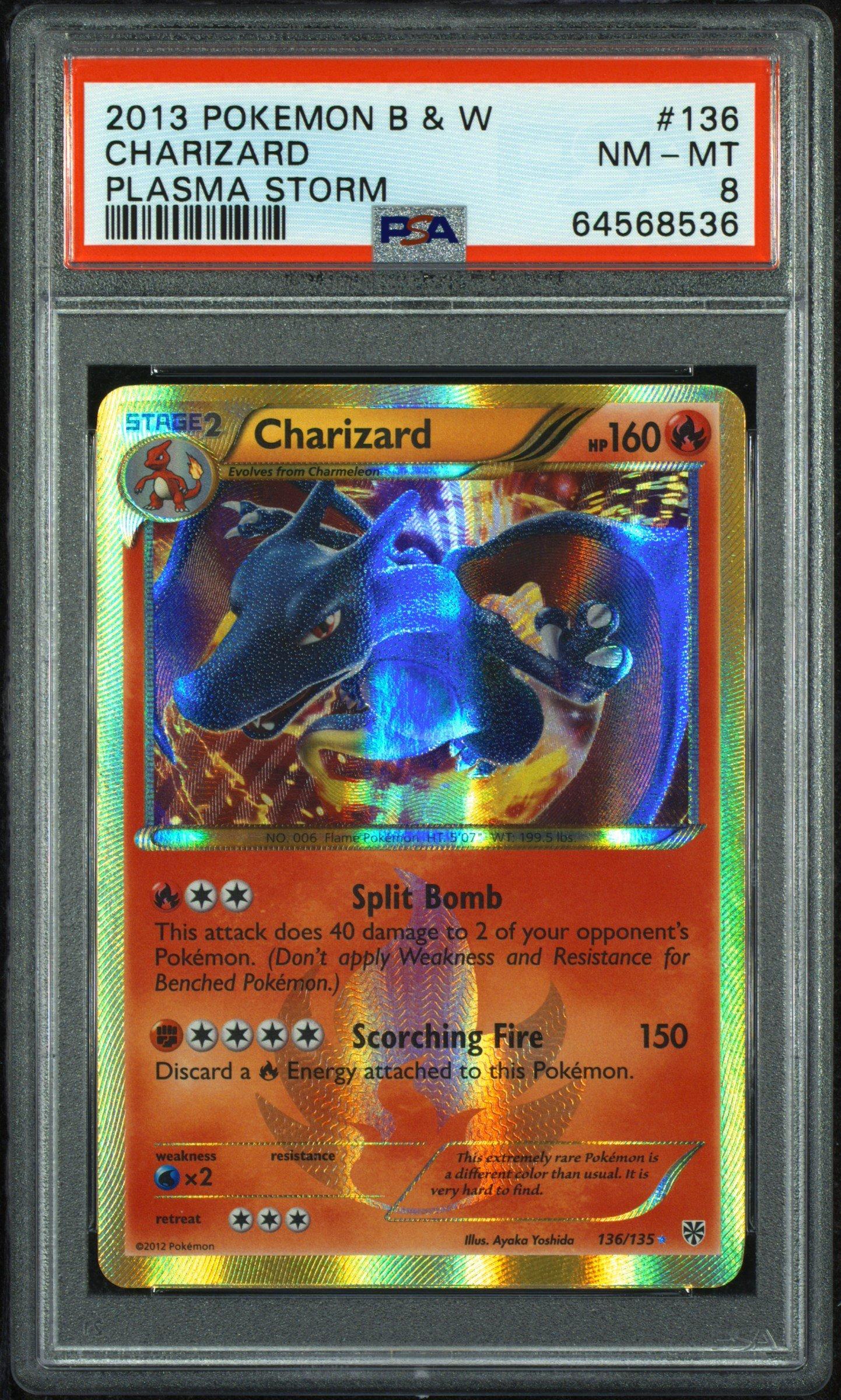 2013 Pokemon Black & White Plasma Storm 136 Charizard PSA 8 Graded